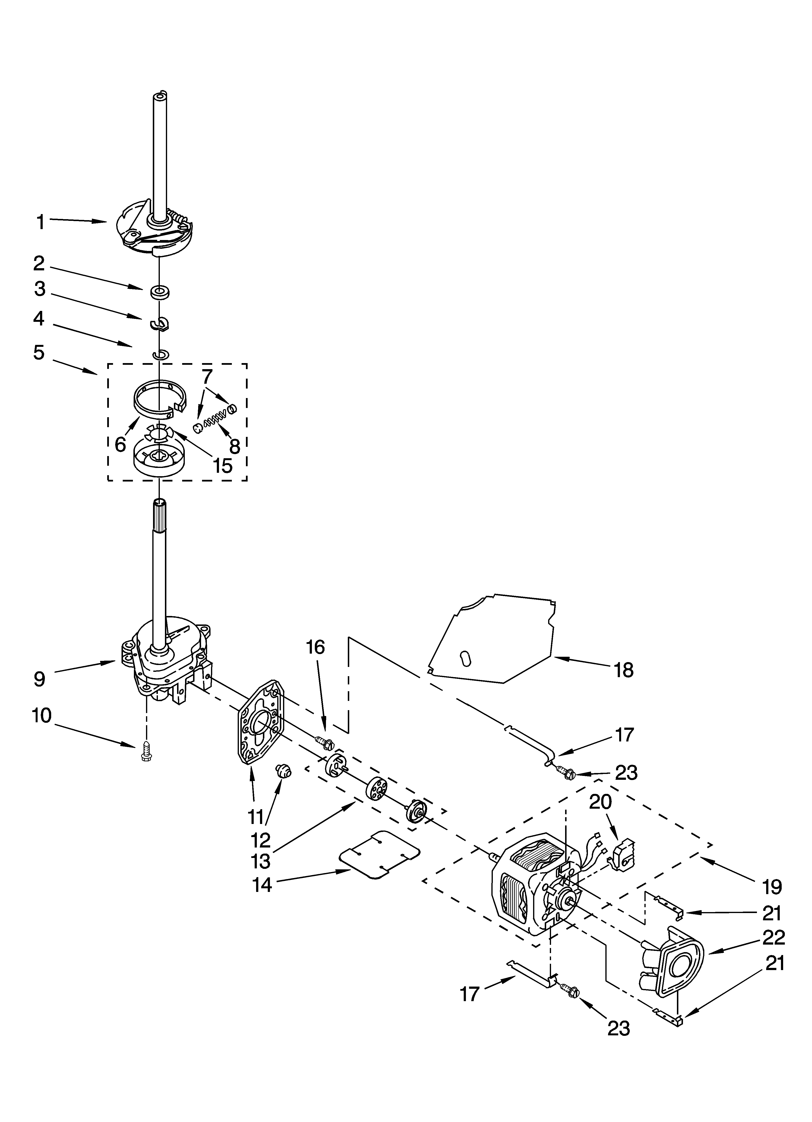 Admiral ATW4300TQ0 brake, clutch, gearcase, motor and pump parts diagram