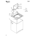 Whirlpool 1CWTW5505SQ0 top and cabinet parts diagram
