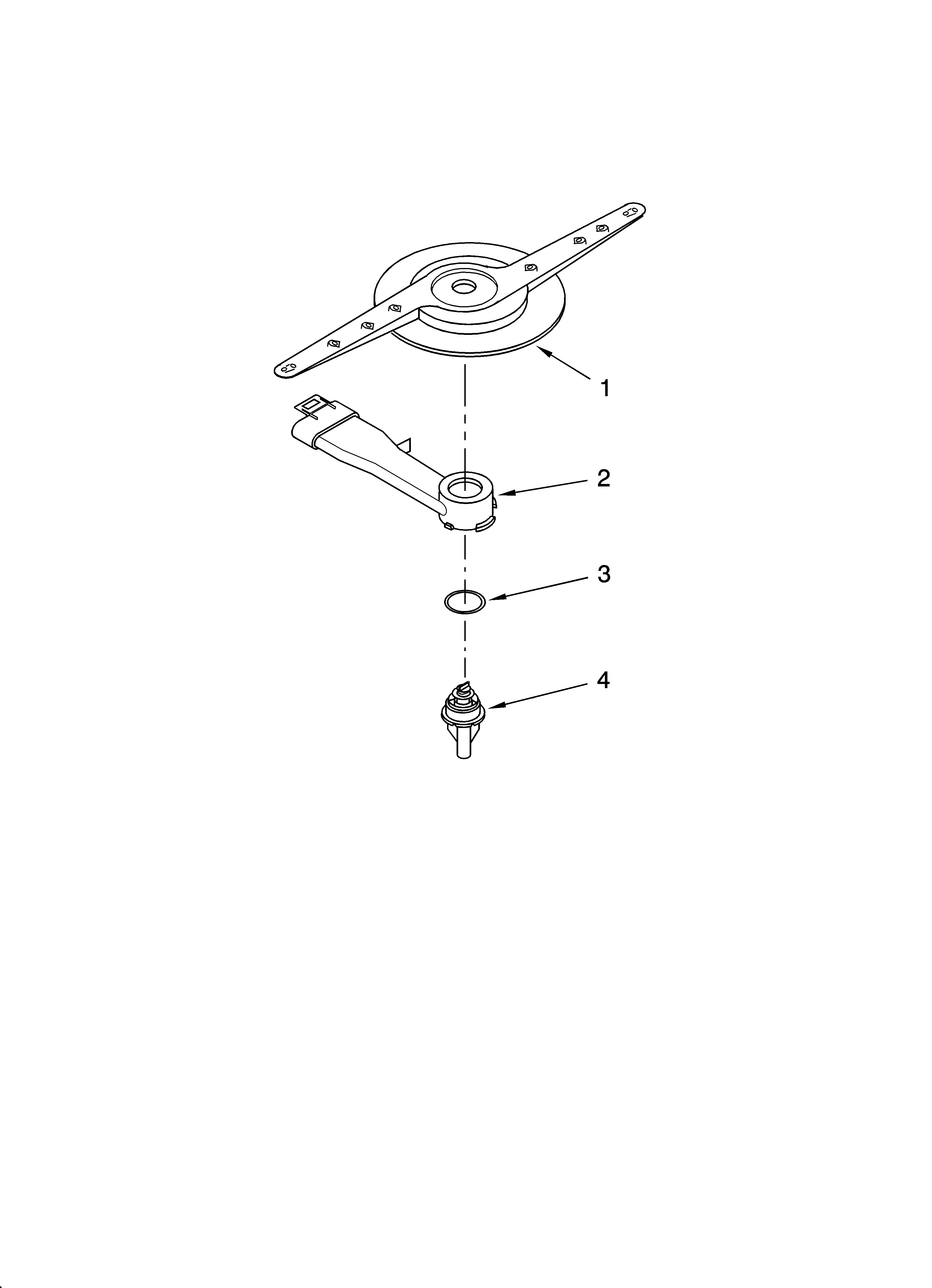 Whirlpool DUL240XTPBA lower washarm parts diagram