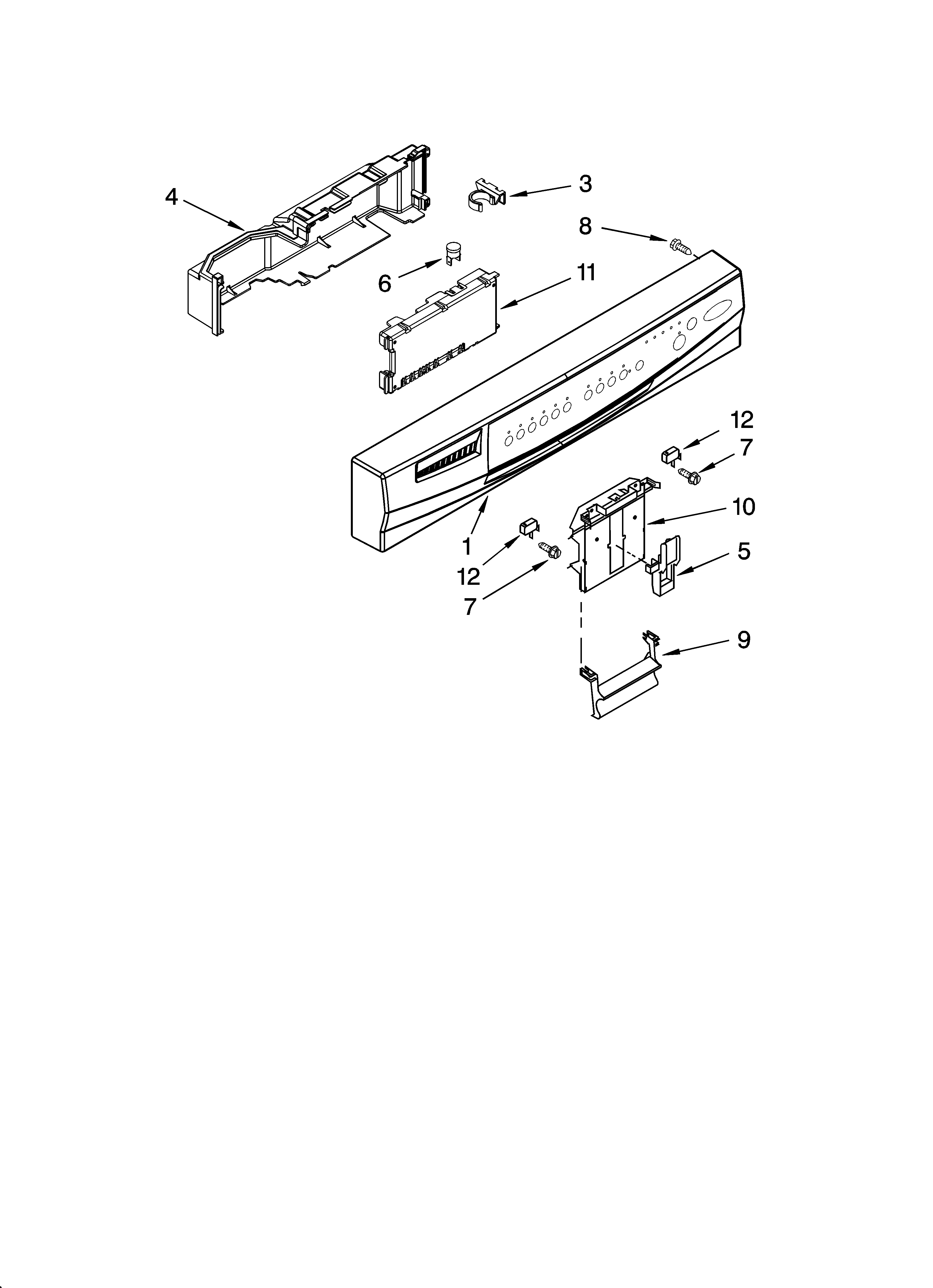 Whirlpool GU2300XTSB0 control panel parts diagram