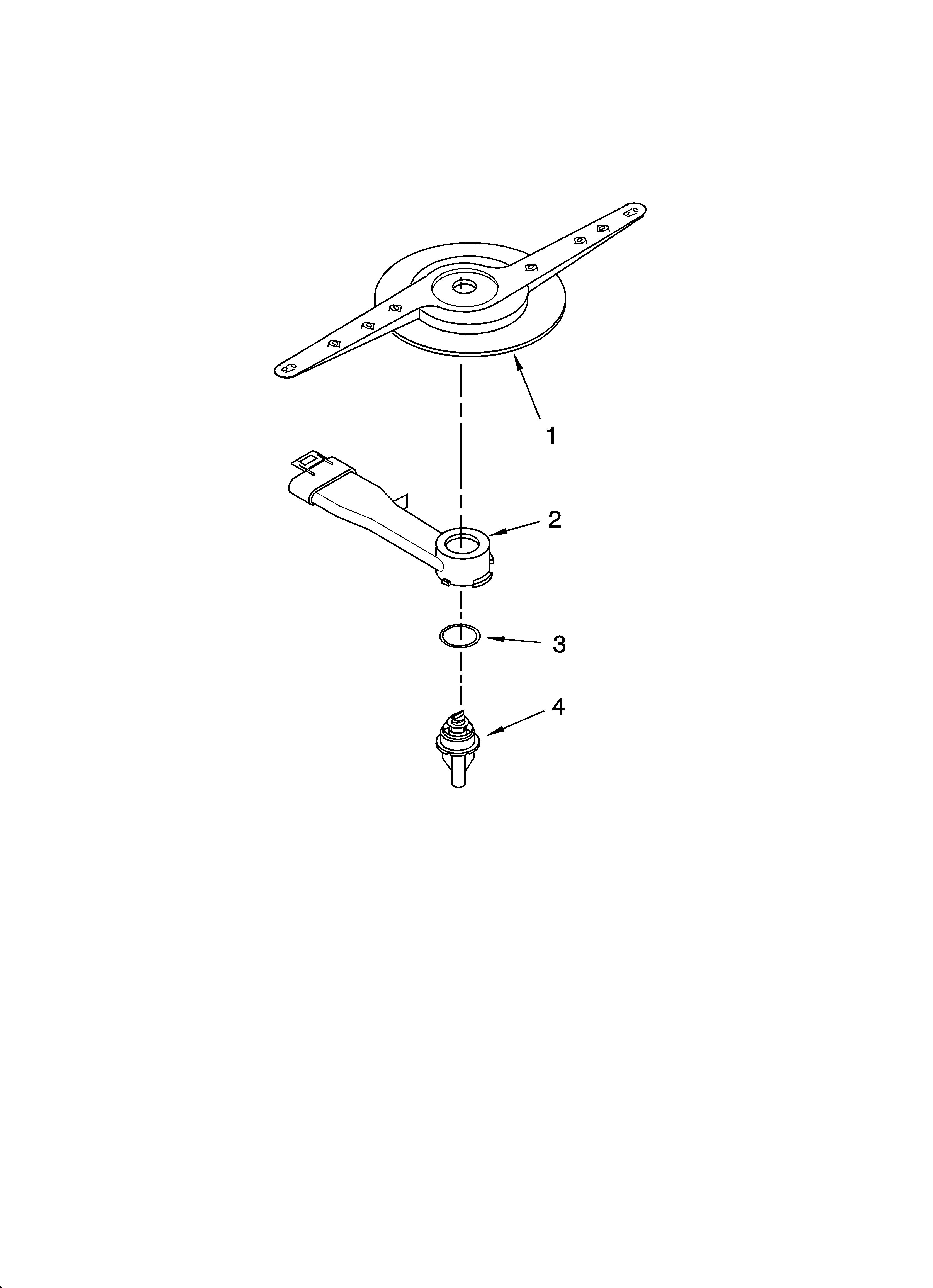 Whirlpool GU2300XTSB0 lower washarm parts diagram