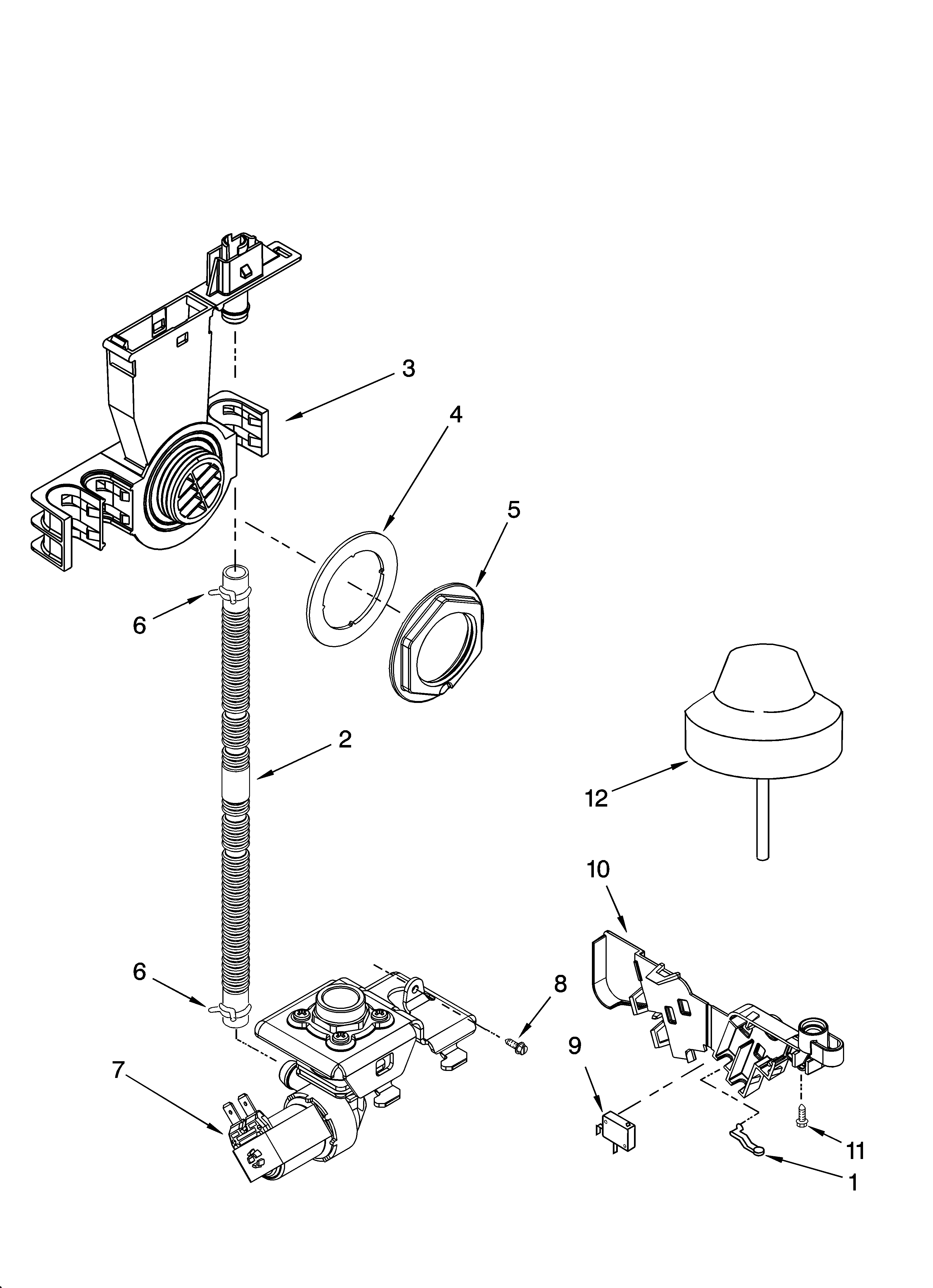 Whirlpool GU2300XTSB0 fill and overfill parts diagram