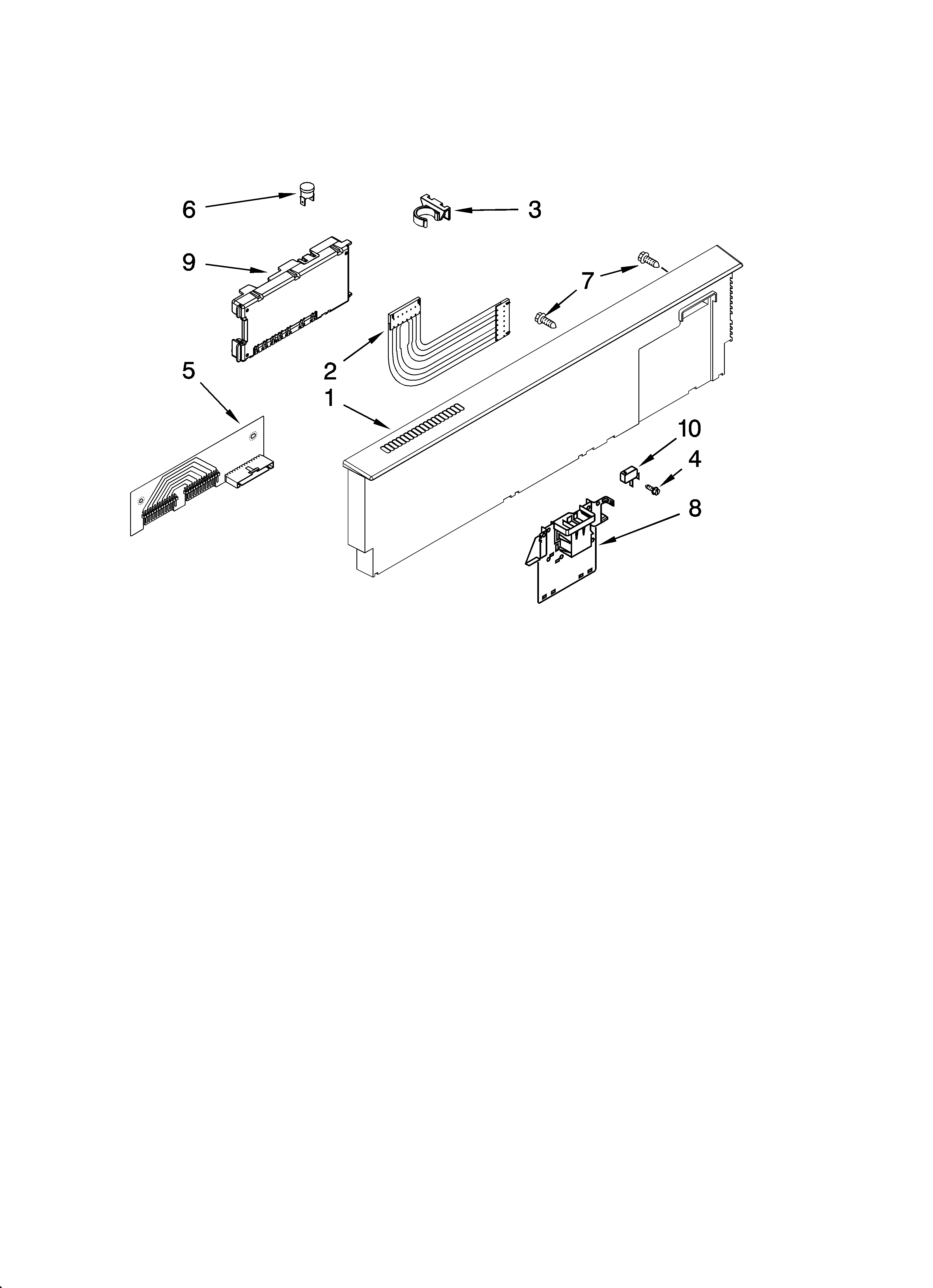 KitchenAid KUDP02CRBS4 control panel parts diagram
