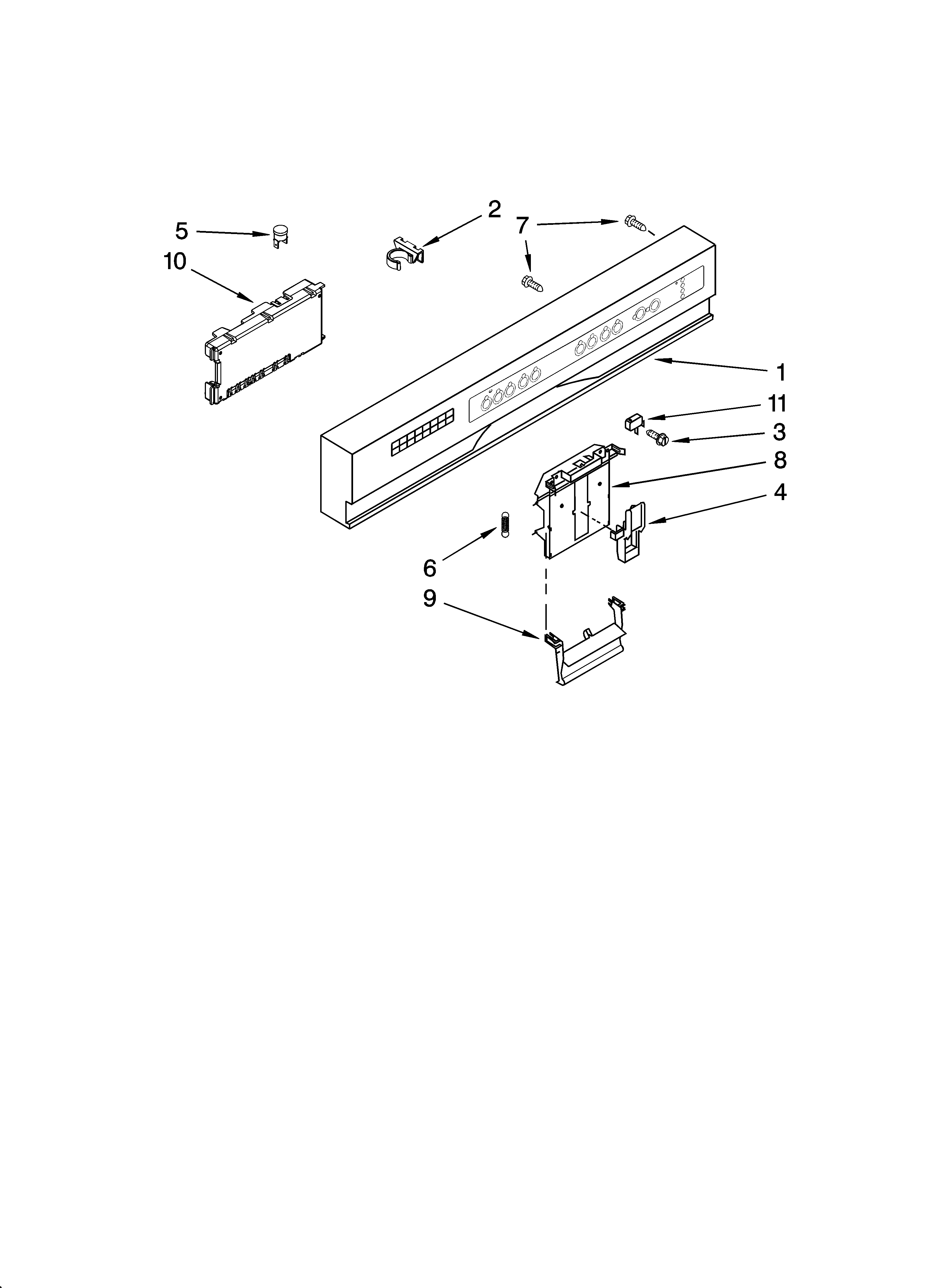 KitchenAid KUDP02IRWH4 control panel parts diagram
