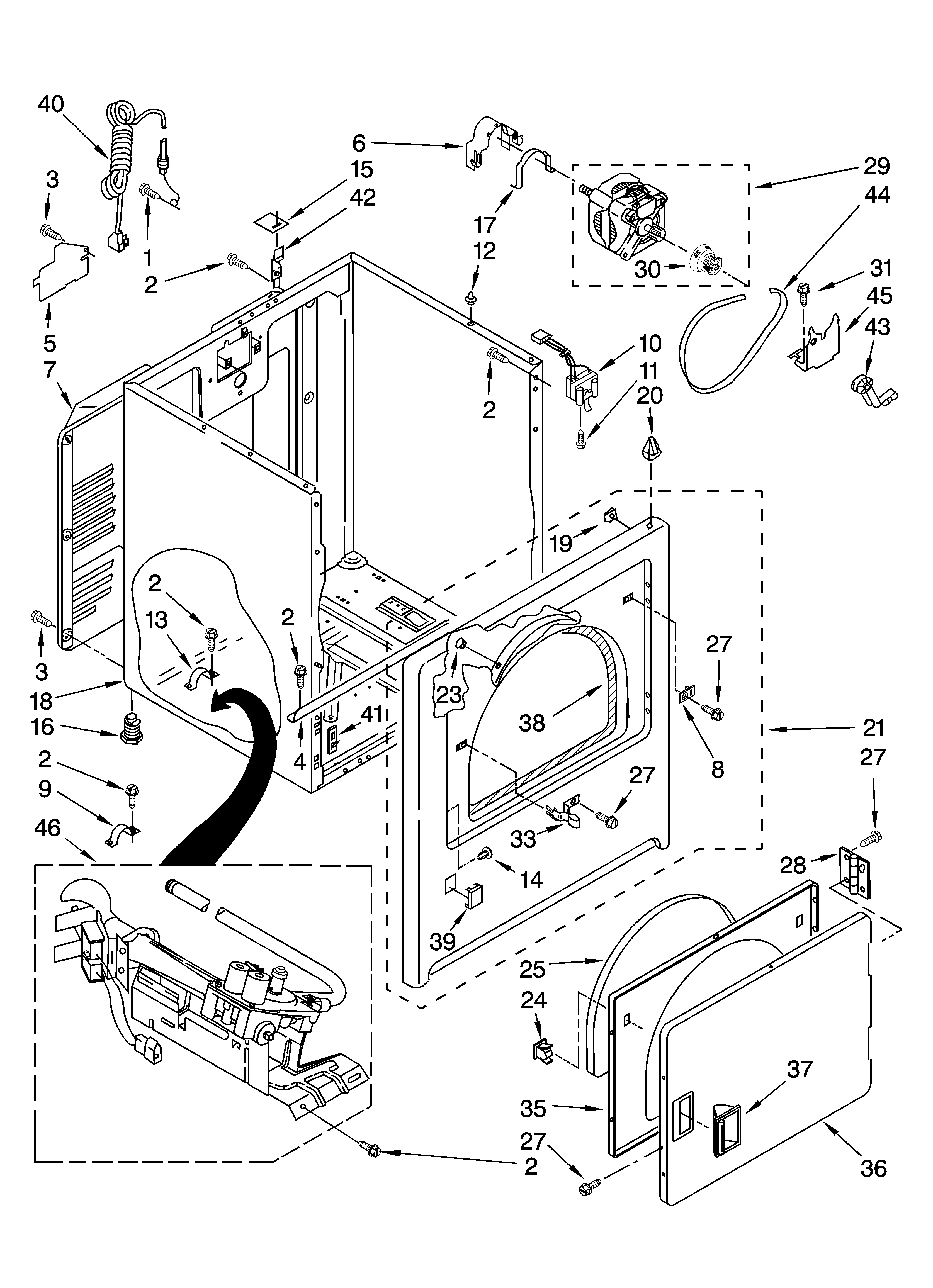 Maytag MGD5920TW0 cabinet parts diagram