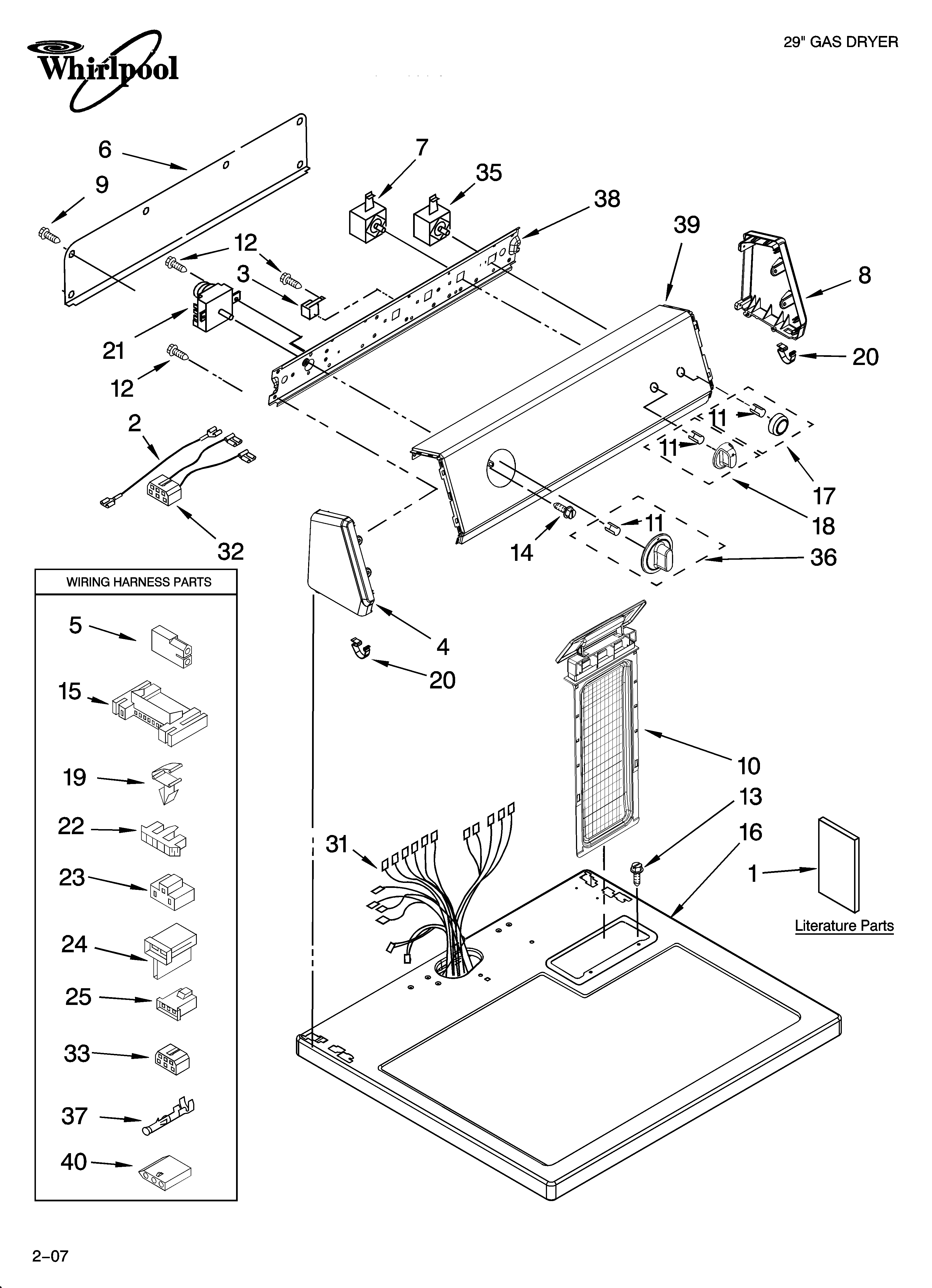 Estate EGD4400TQ0 top and console parts diagram