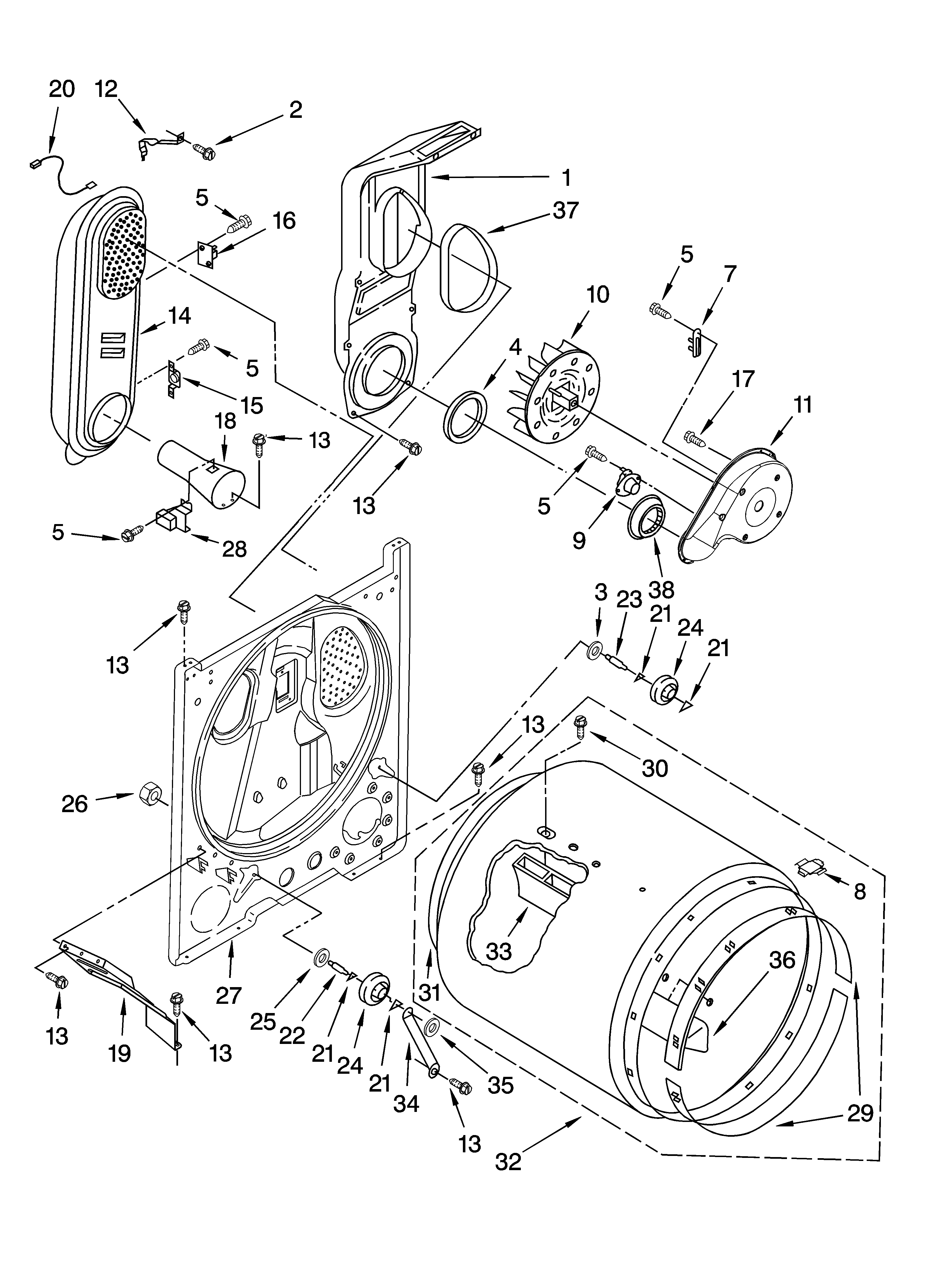 Estate EGD4400TQ0 bulkhead parts diagram