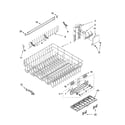 Whirlpool GU2500XTPB7 upper rack and track parts diagram