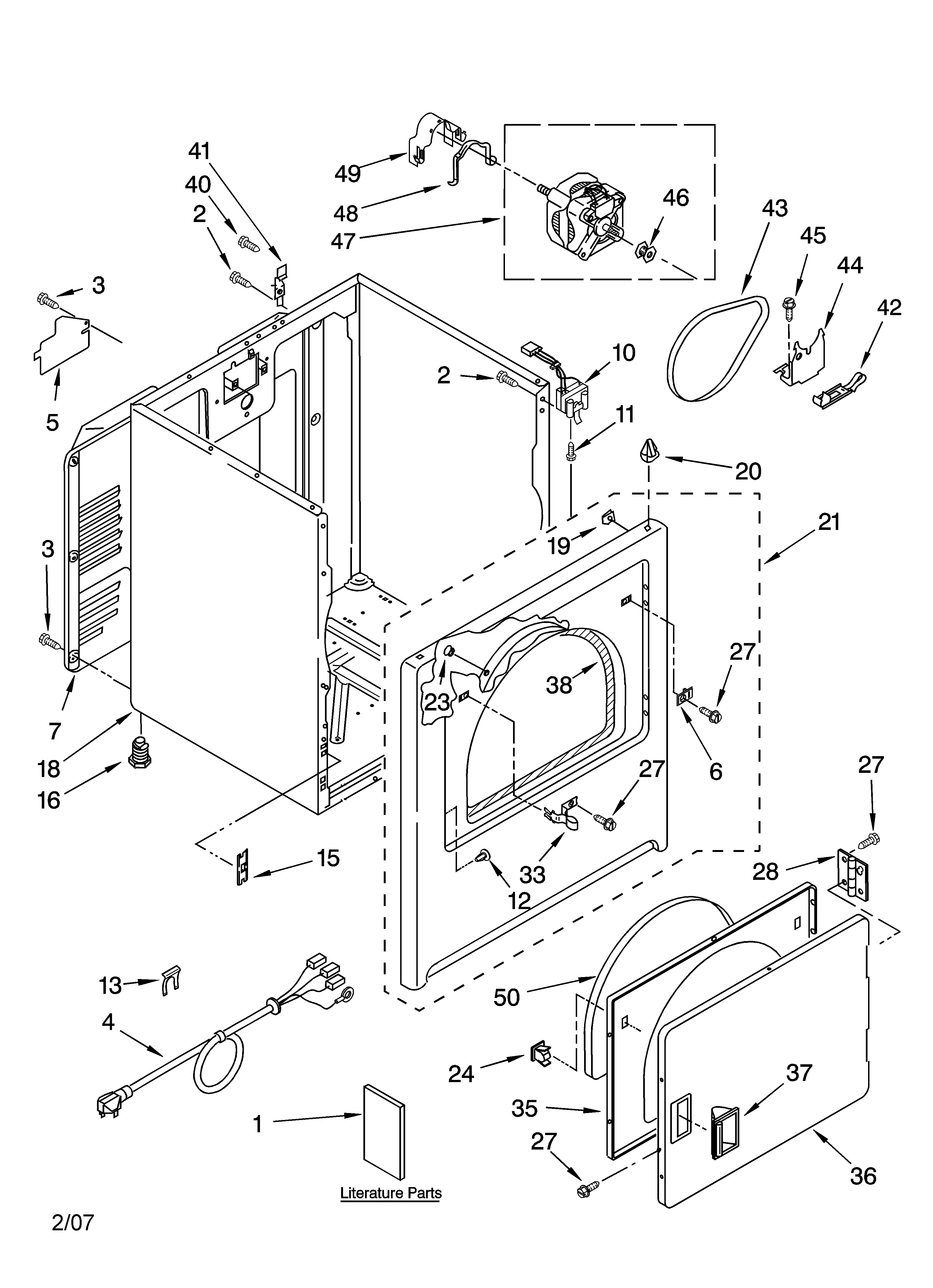 Whirlpool 8530040 cabinet parts diagram