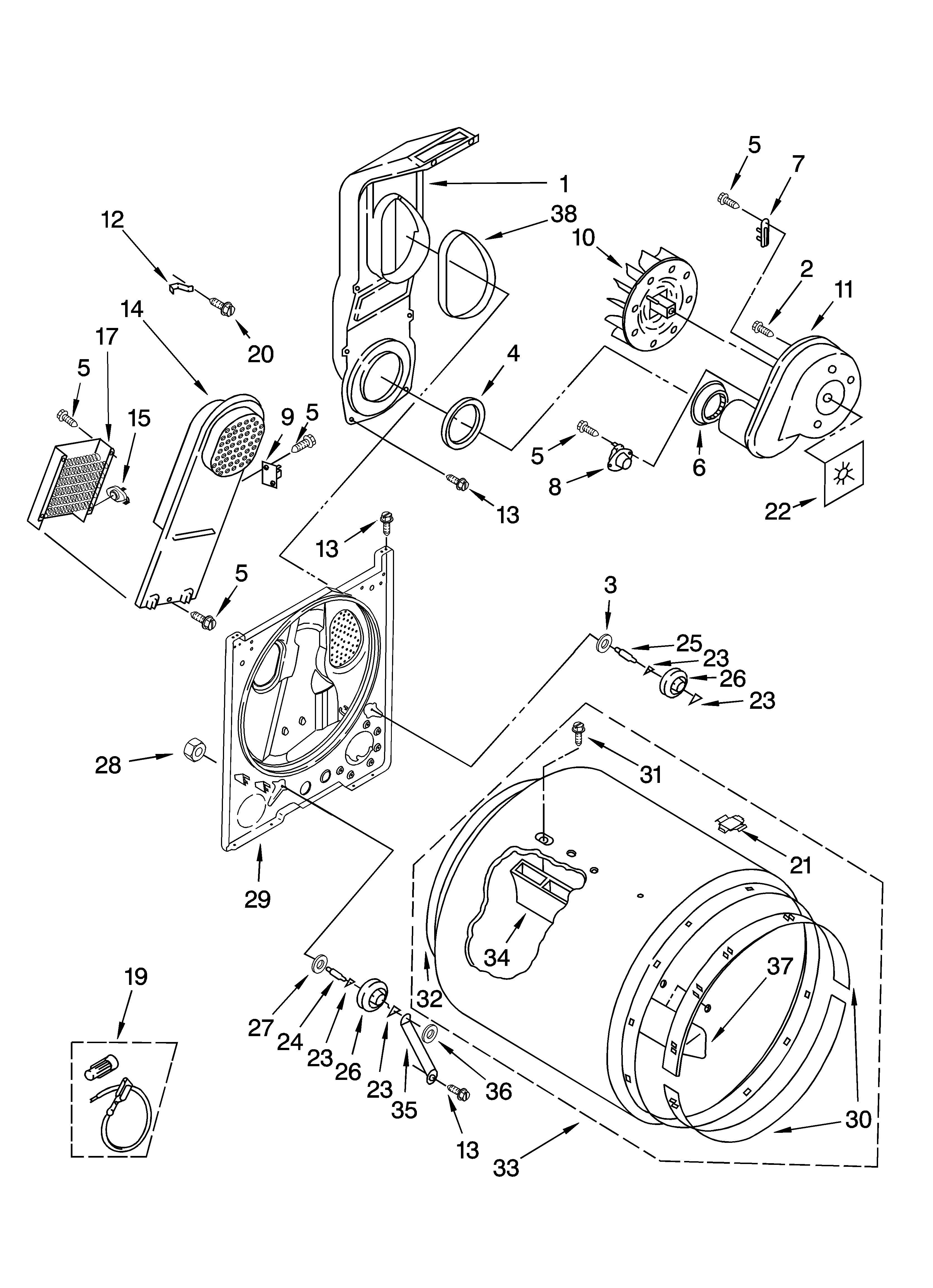 Whirlpool 8530040 bulkhead parts diagram