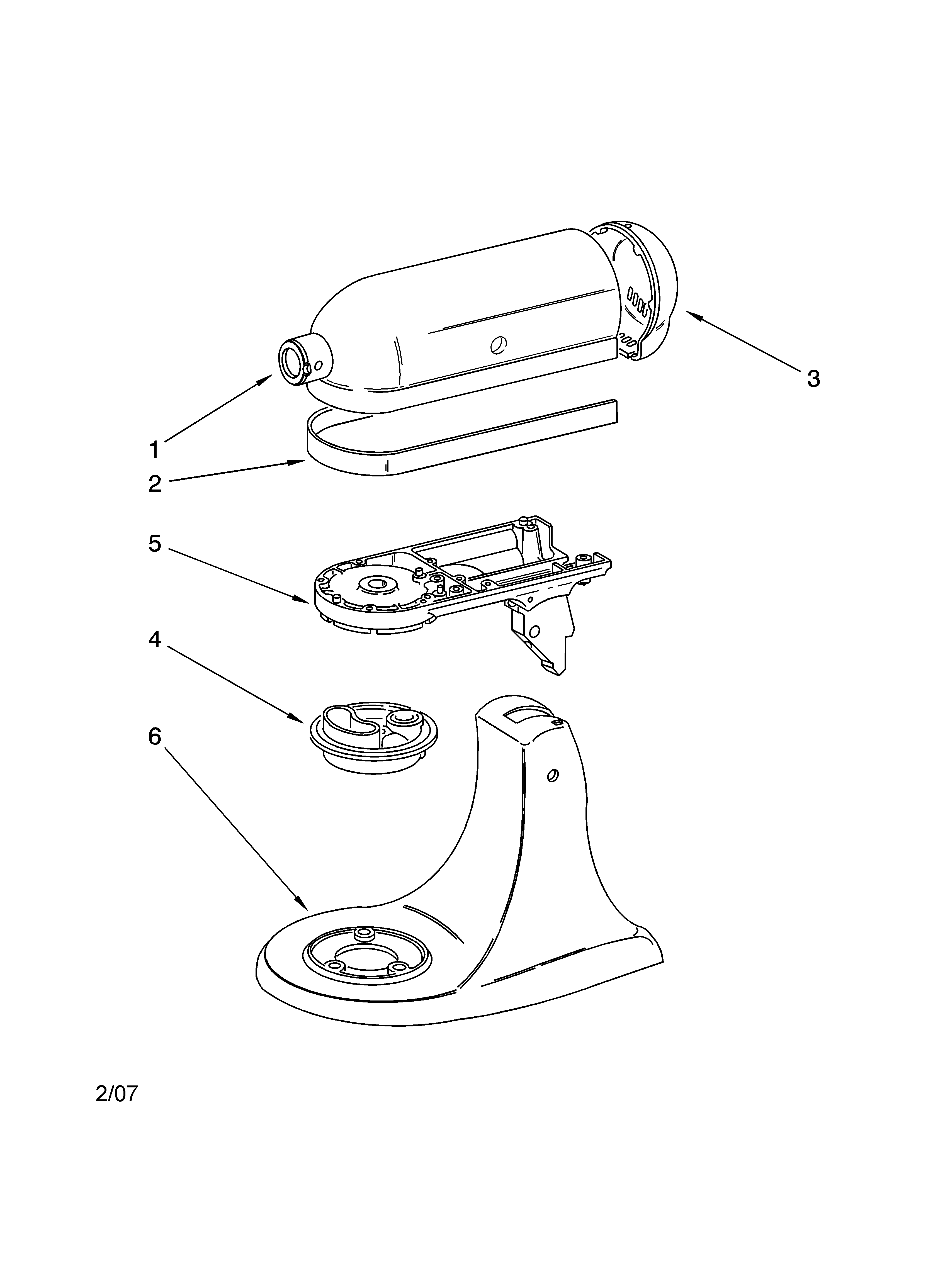KitchenAid 9KSM150PSBU0 color variation parts diagram