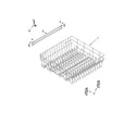 Whirlpool DU1101XTPBA upper rack and track parts diagram