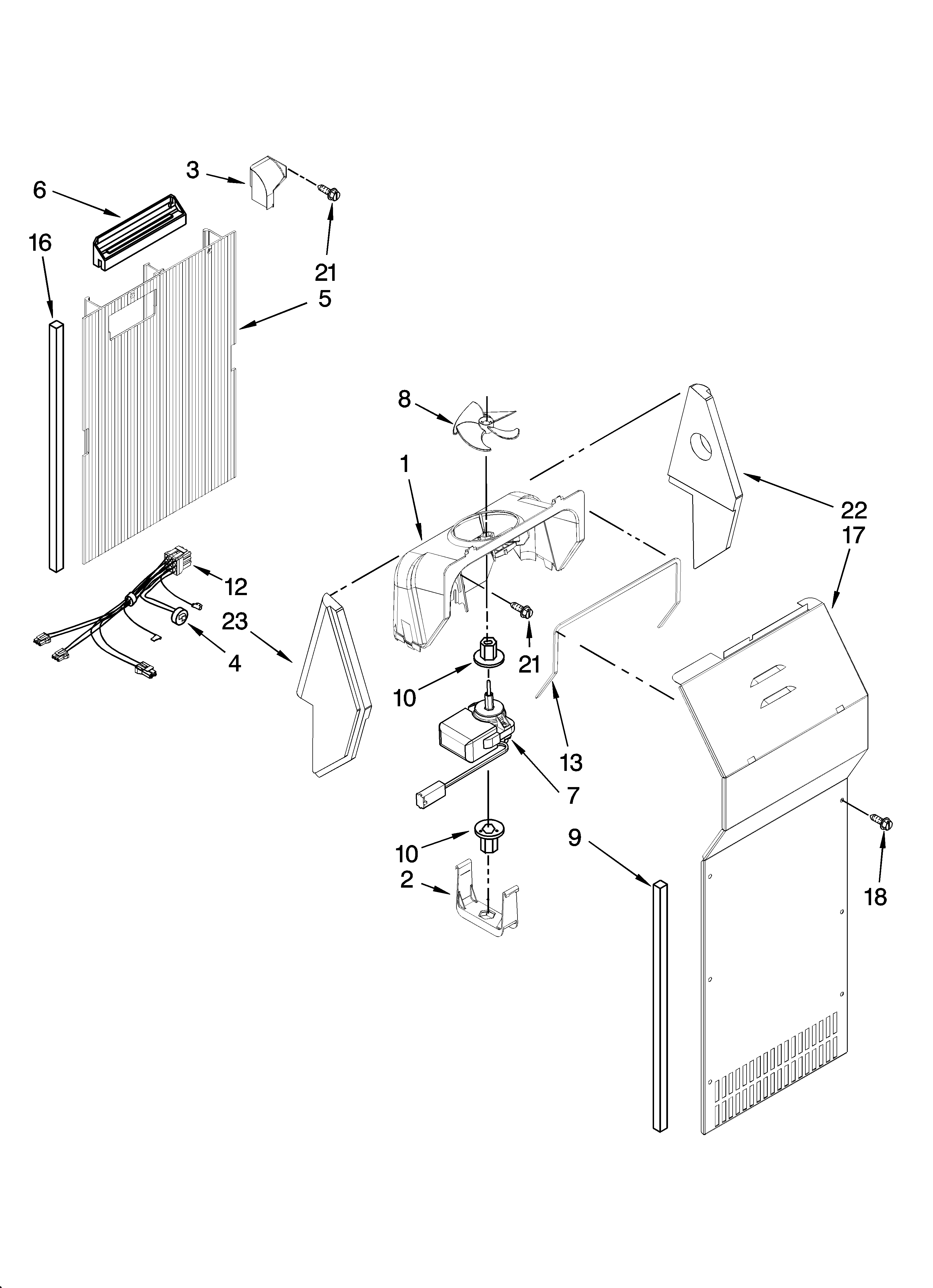 Whirlpool ED2HHKXTS00 air flow parts diagram
