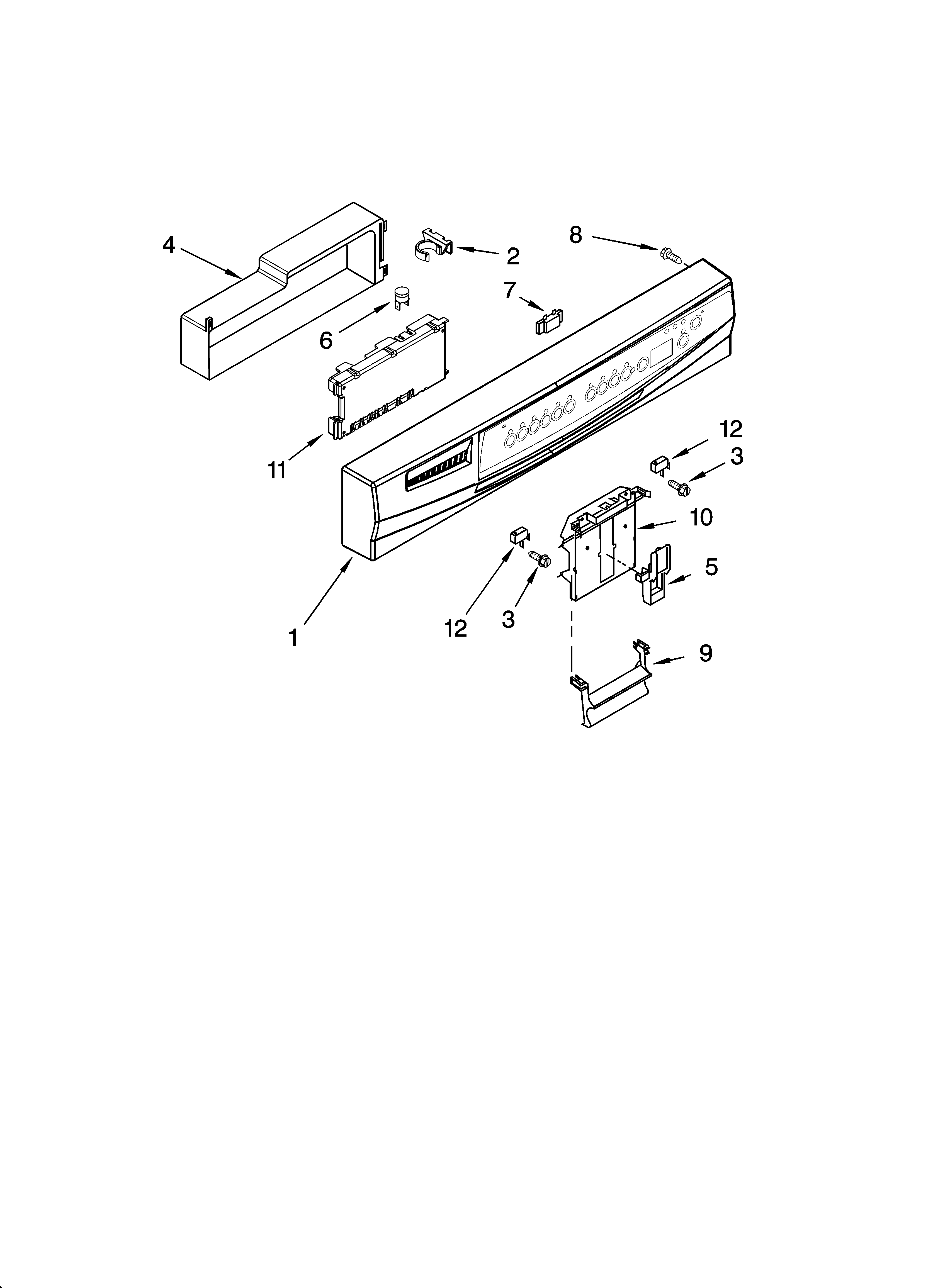 Whirlpool GU2455XTSQ1 control panel parts diagram