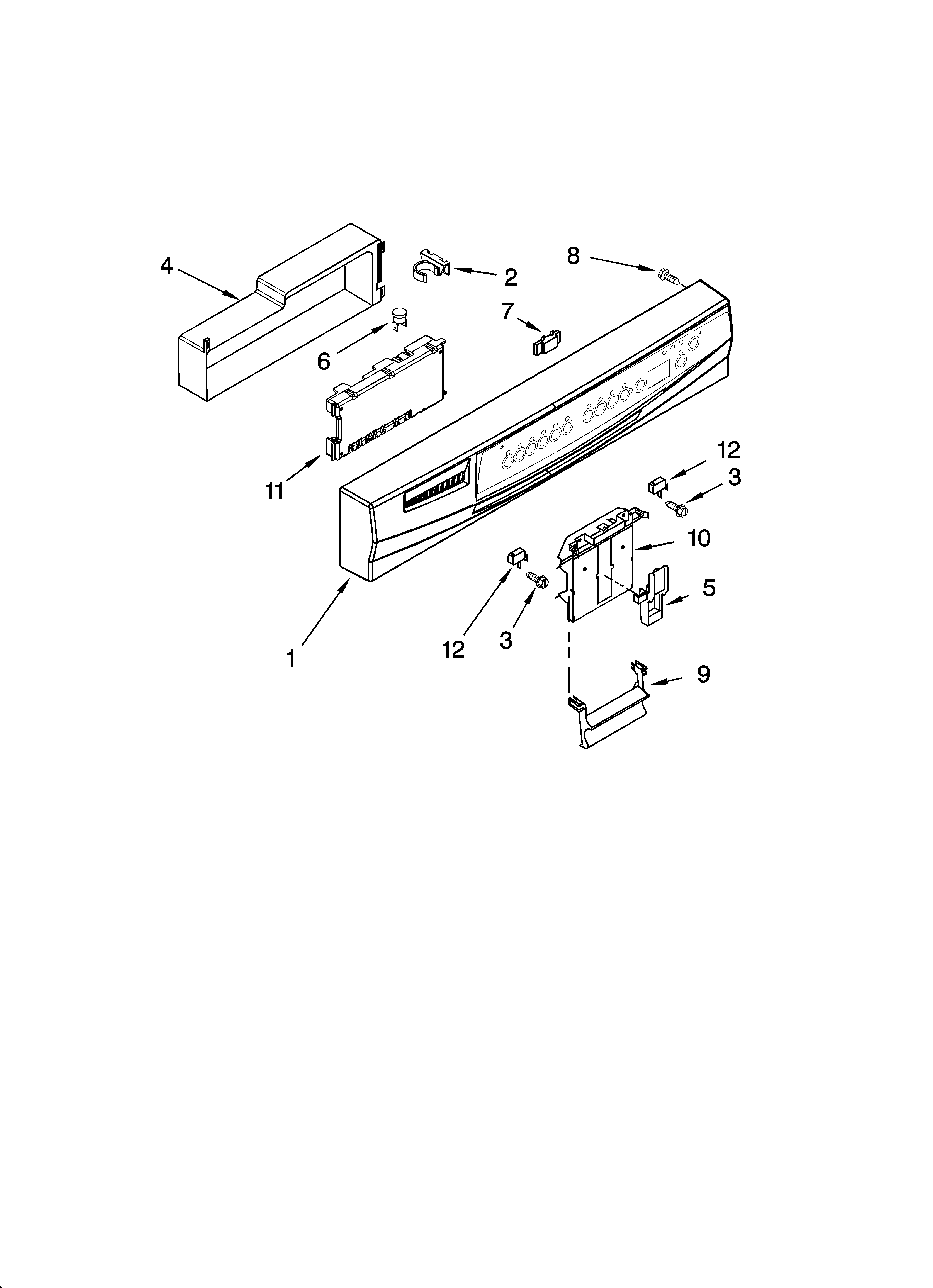 Whirlpool GU2700XTSQ1 control panel parts diagram
