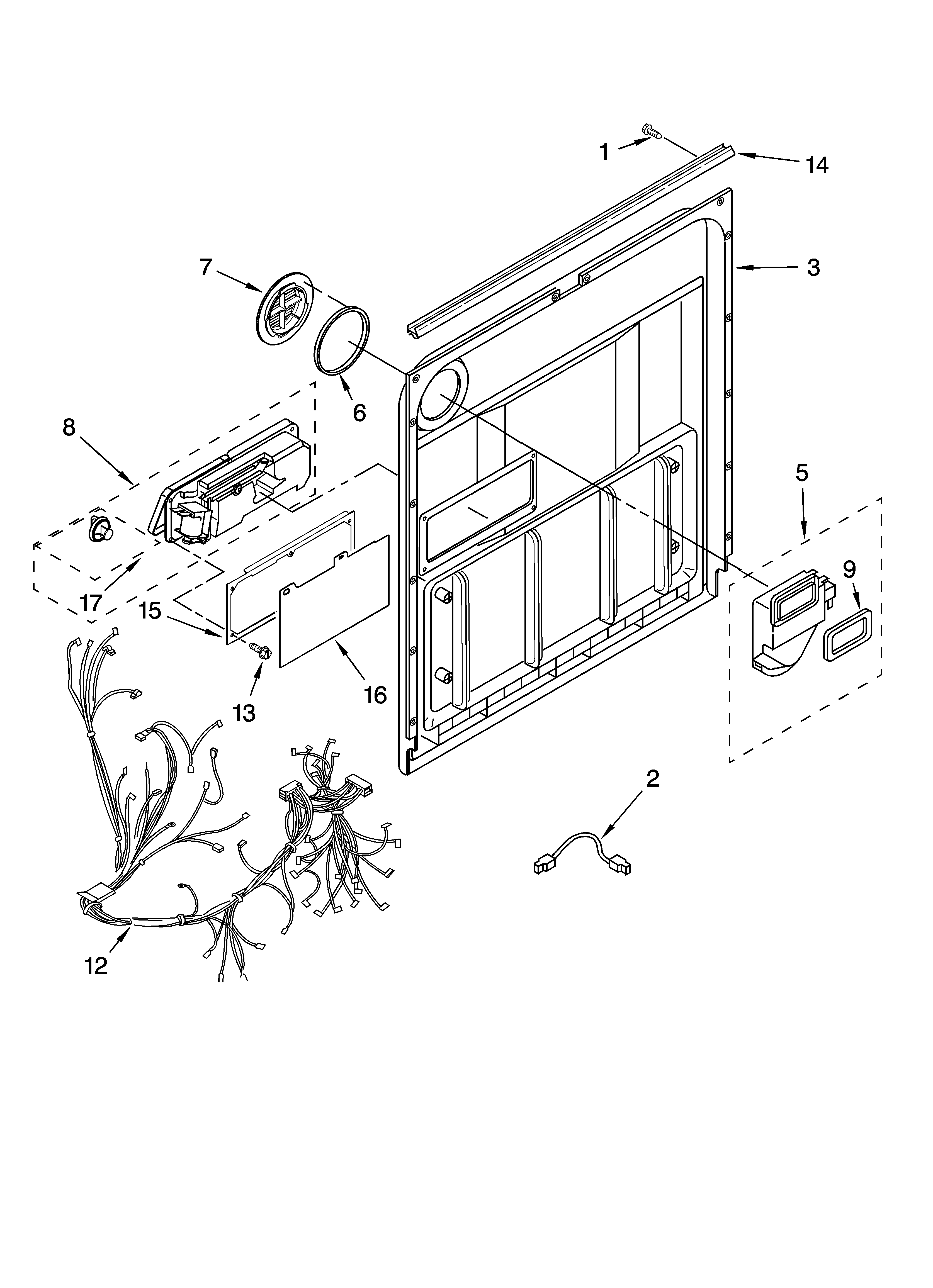 Whirlpool GU2700XTSQ1 door and latch parts diagram