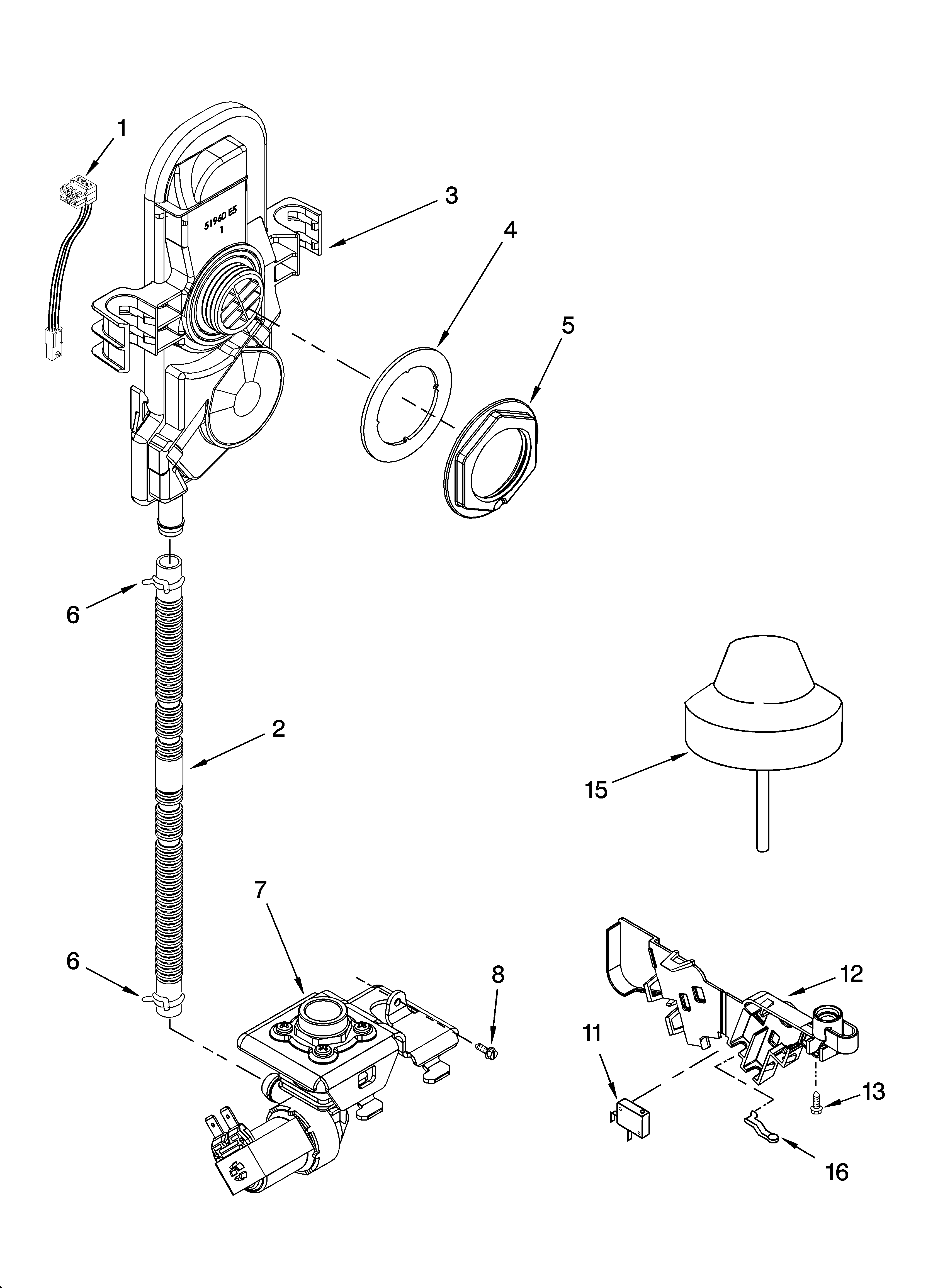 Whirlpool GU2700XTSQ1 fill and overfill parts diagram