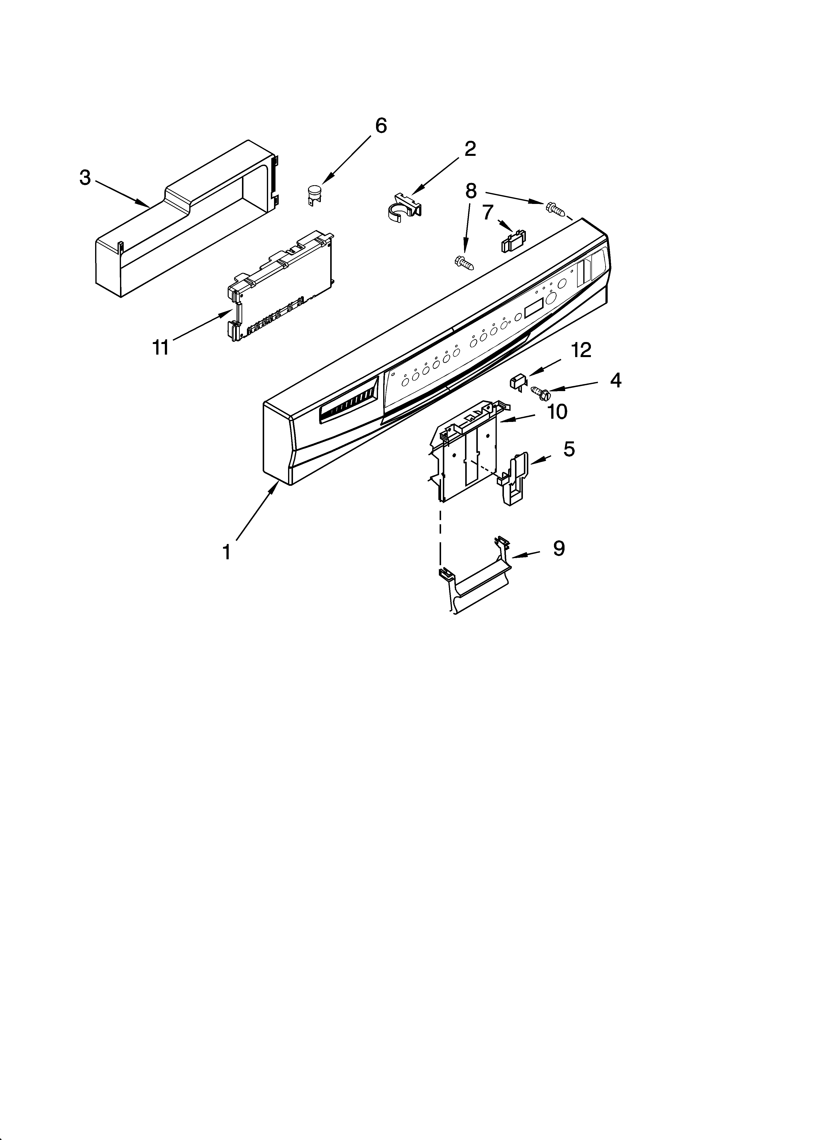 Whirlpool GU3200XTSQ1 control panel parts diagram