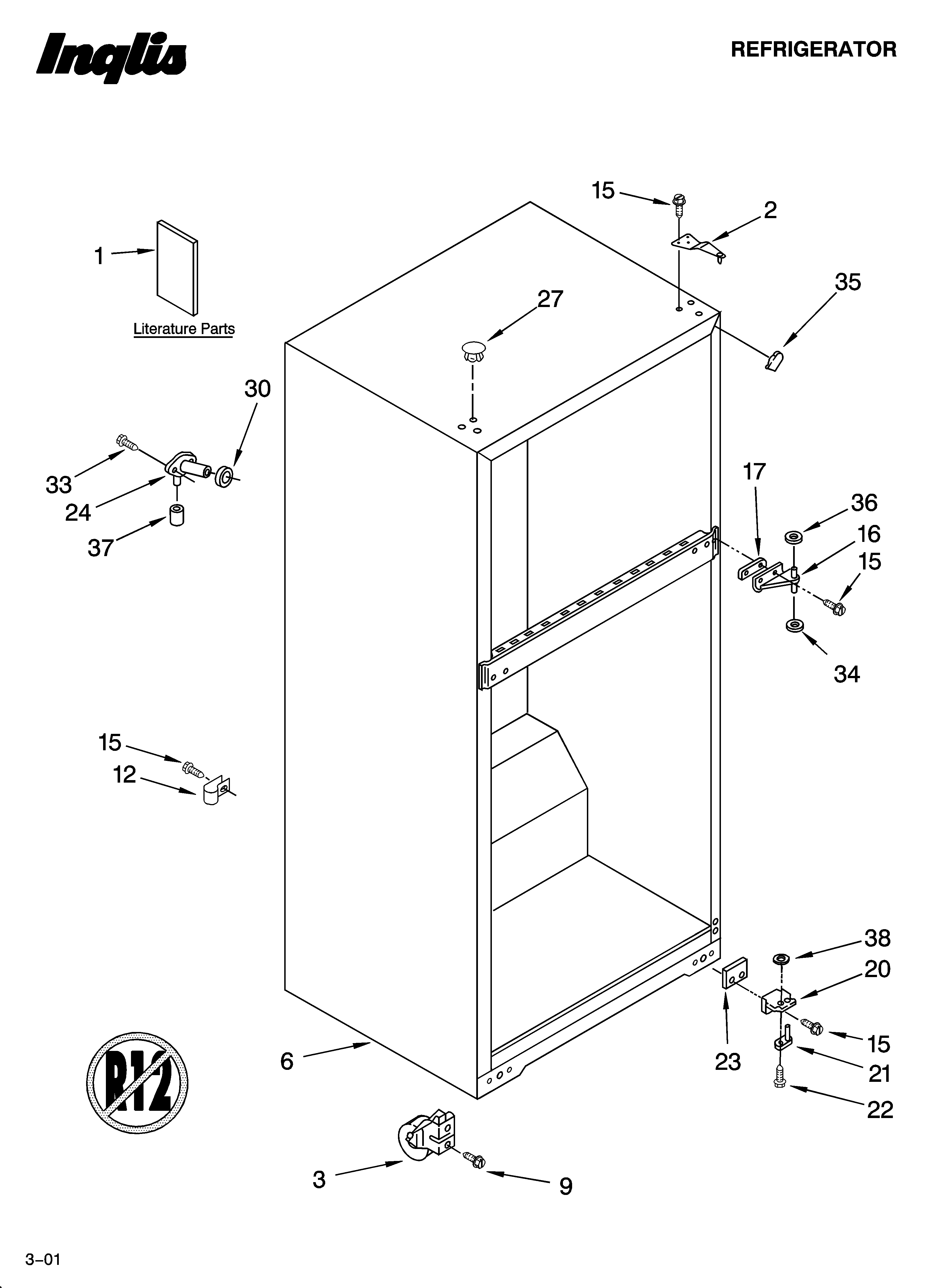 Inglis IJT181300 cabinet parts diagram