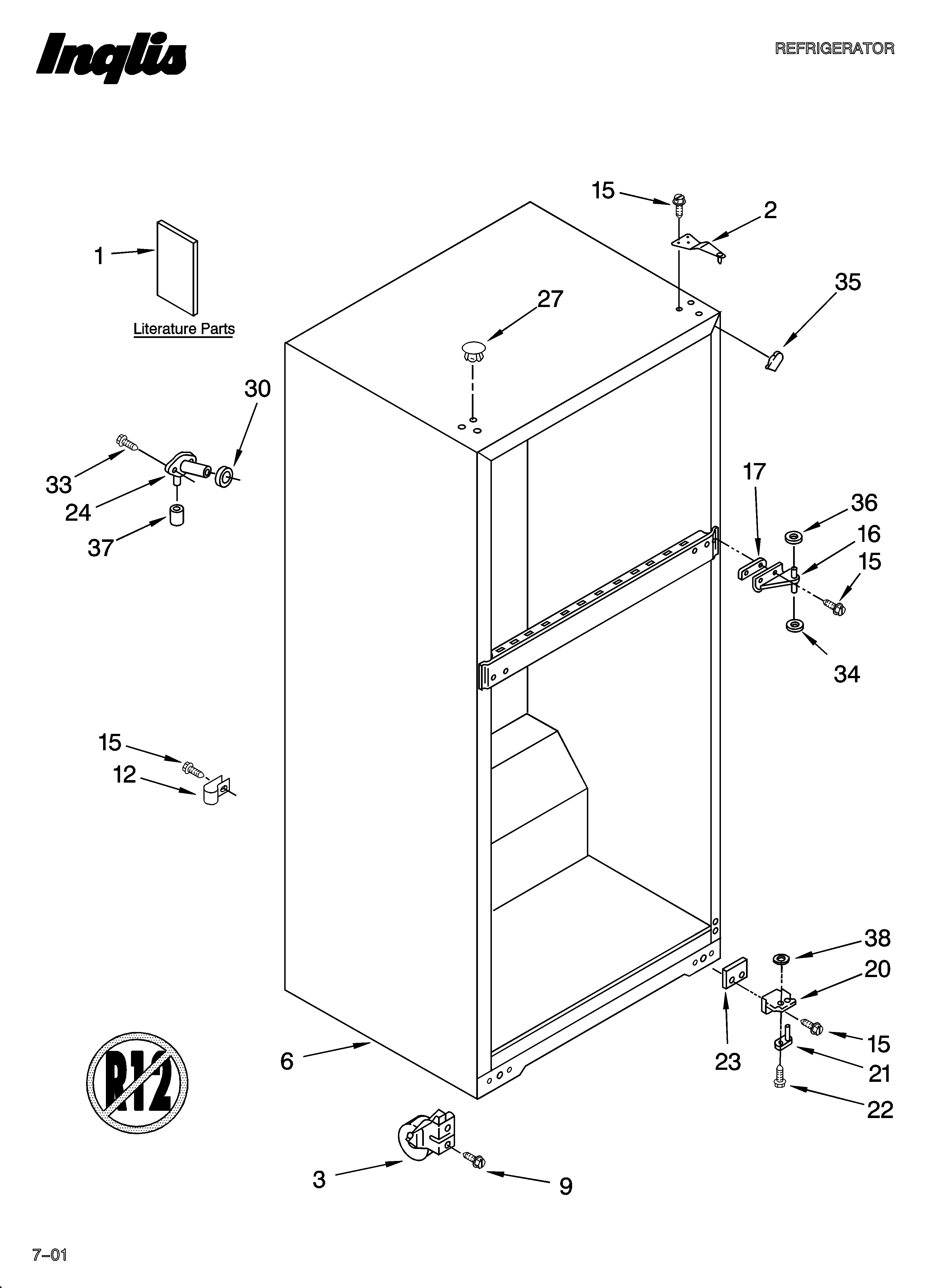 Inglis IJT183300 cabinet parts diagram