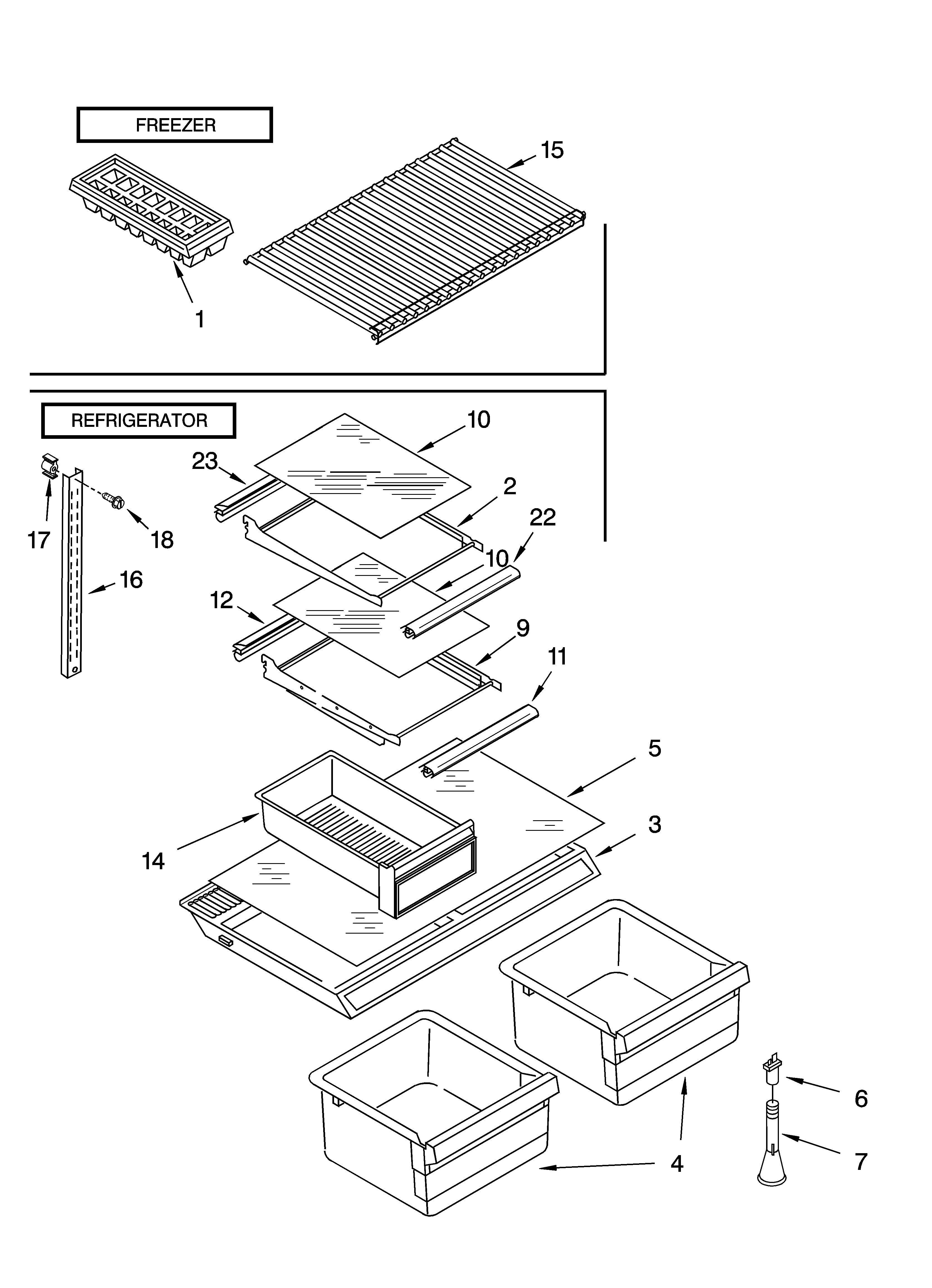 Inglis IJT183300 shelf parts, optional parts diagram