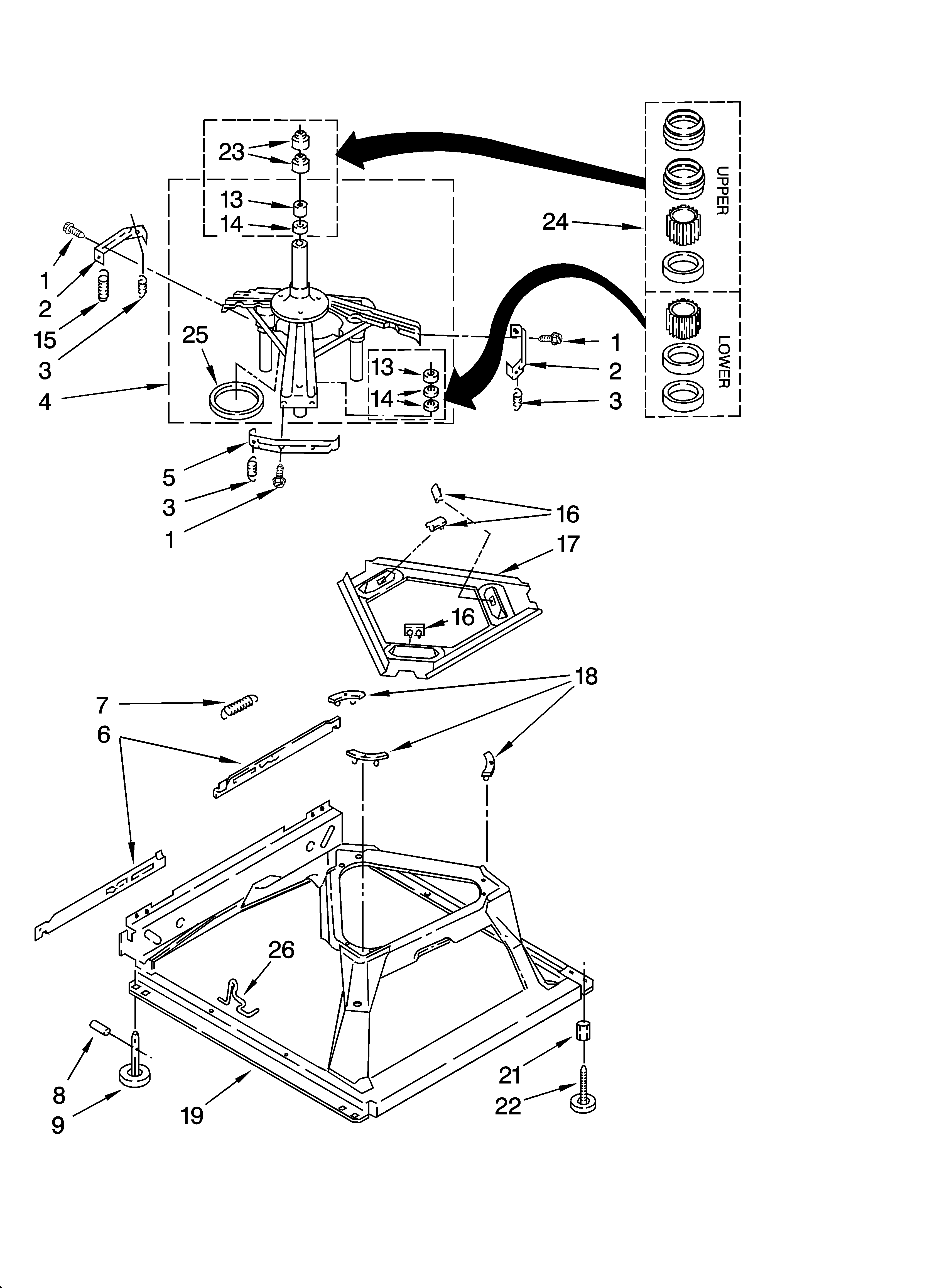 Inglis IM41001 machine base parts diagram