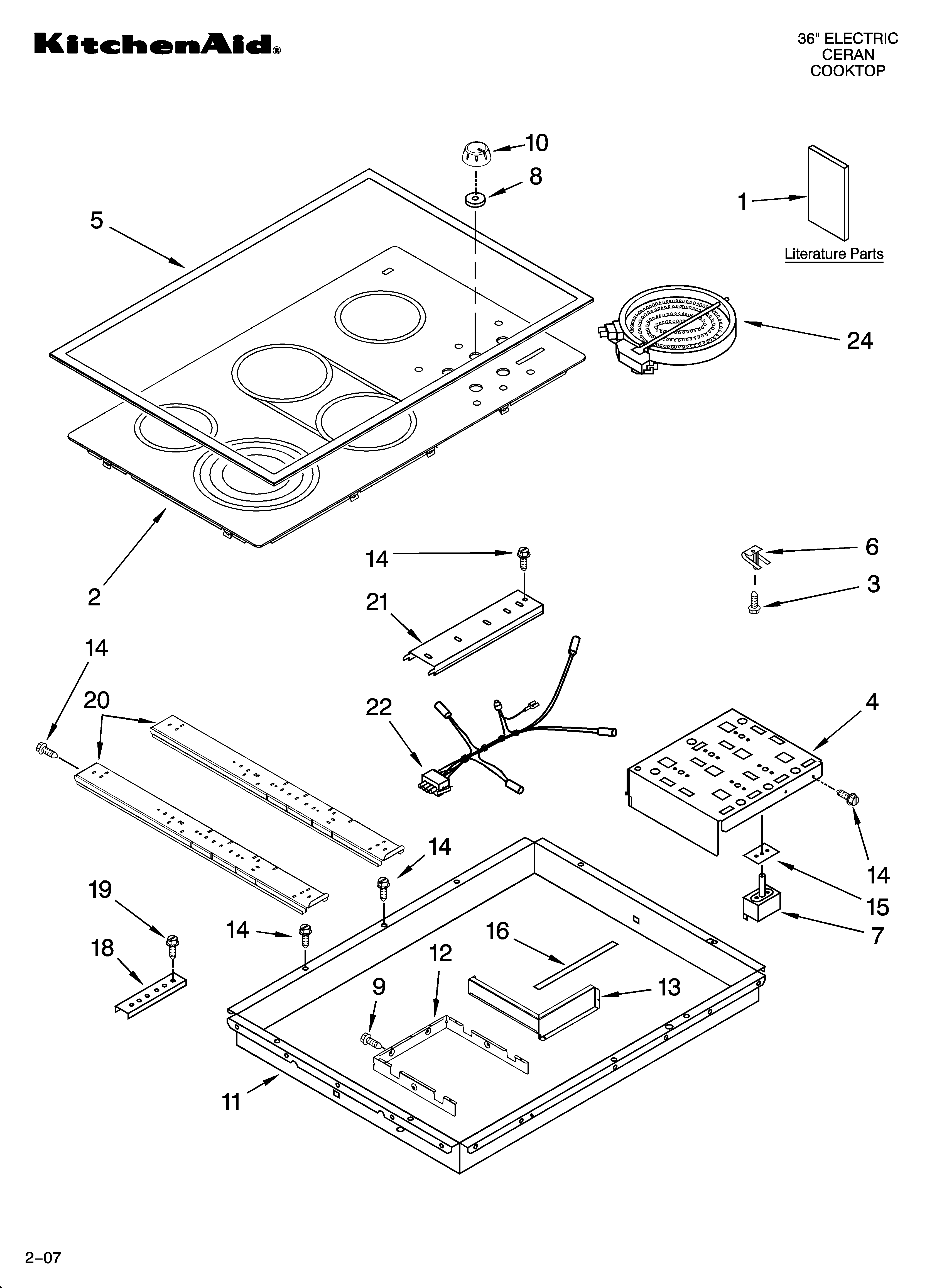 KitchenAid KECC566RWH02 cooktop parts, optional parts diagram