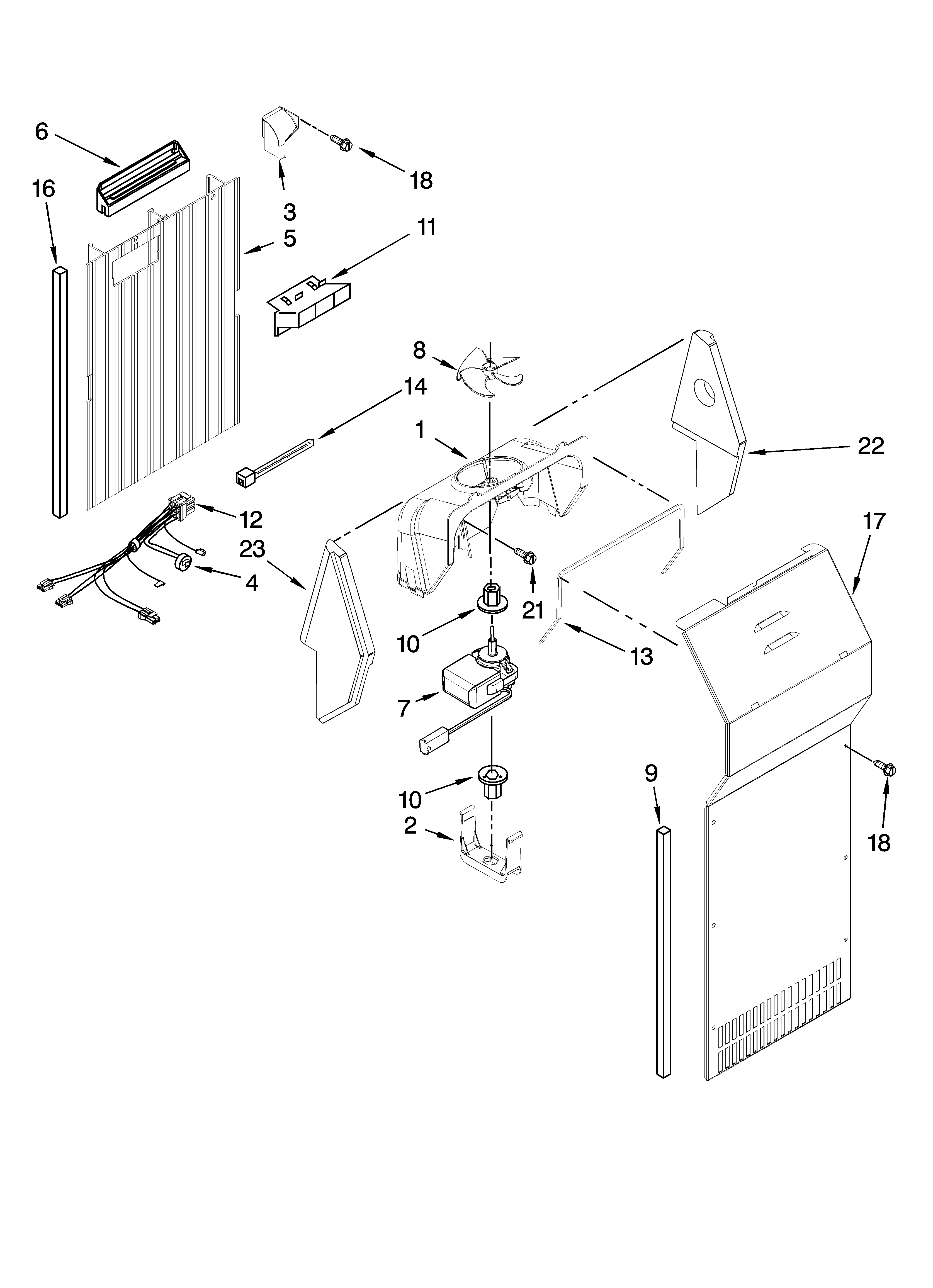 KitchenAid KSRD22FTST01 air flow parts diagram