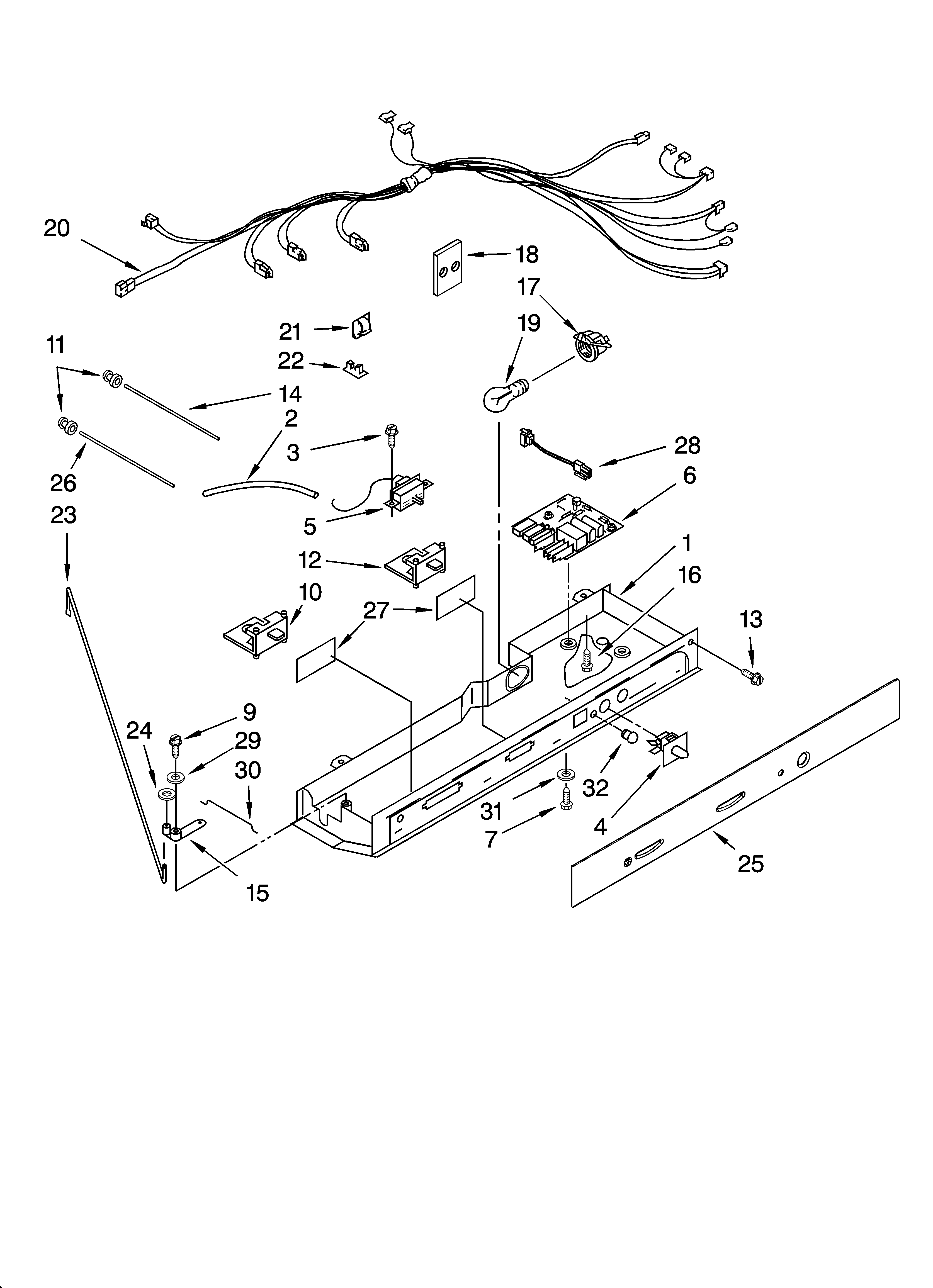 KitchenAid KSRD22FTST01 control parts diagram