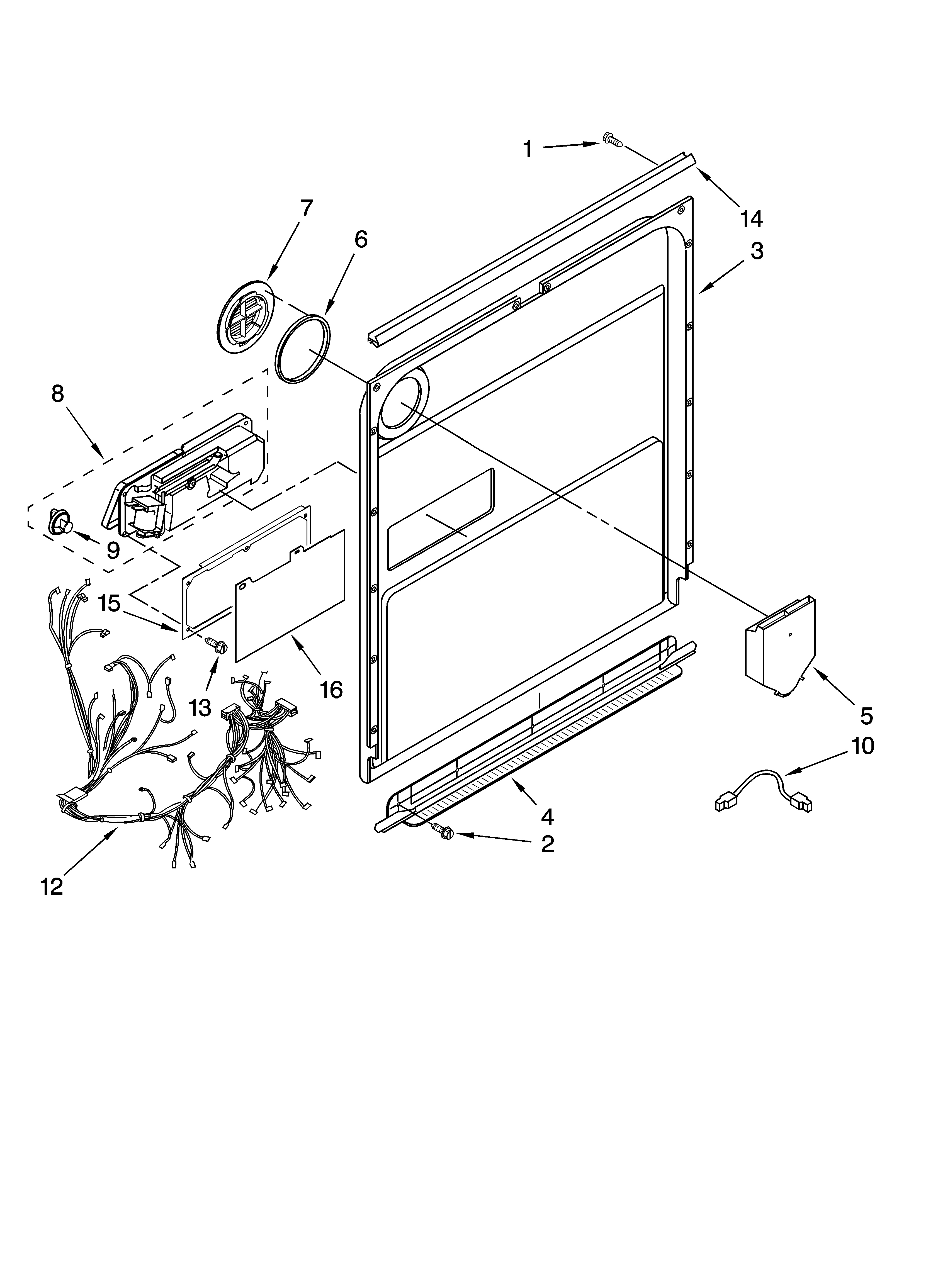 KitchenAid KUDS03FSBL4 door and latch parts diagram