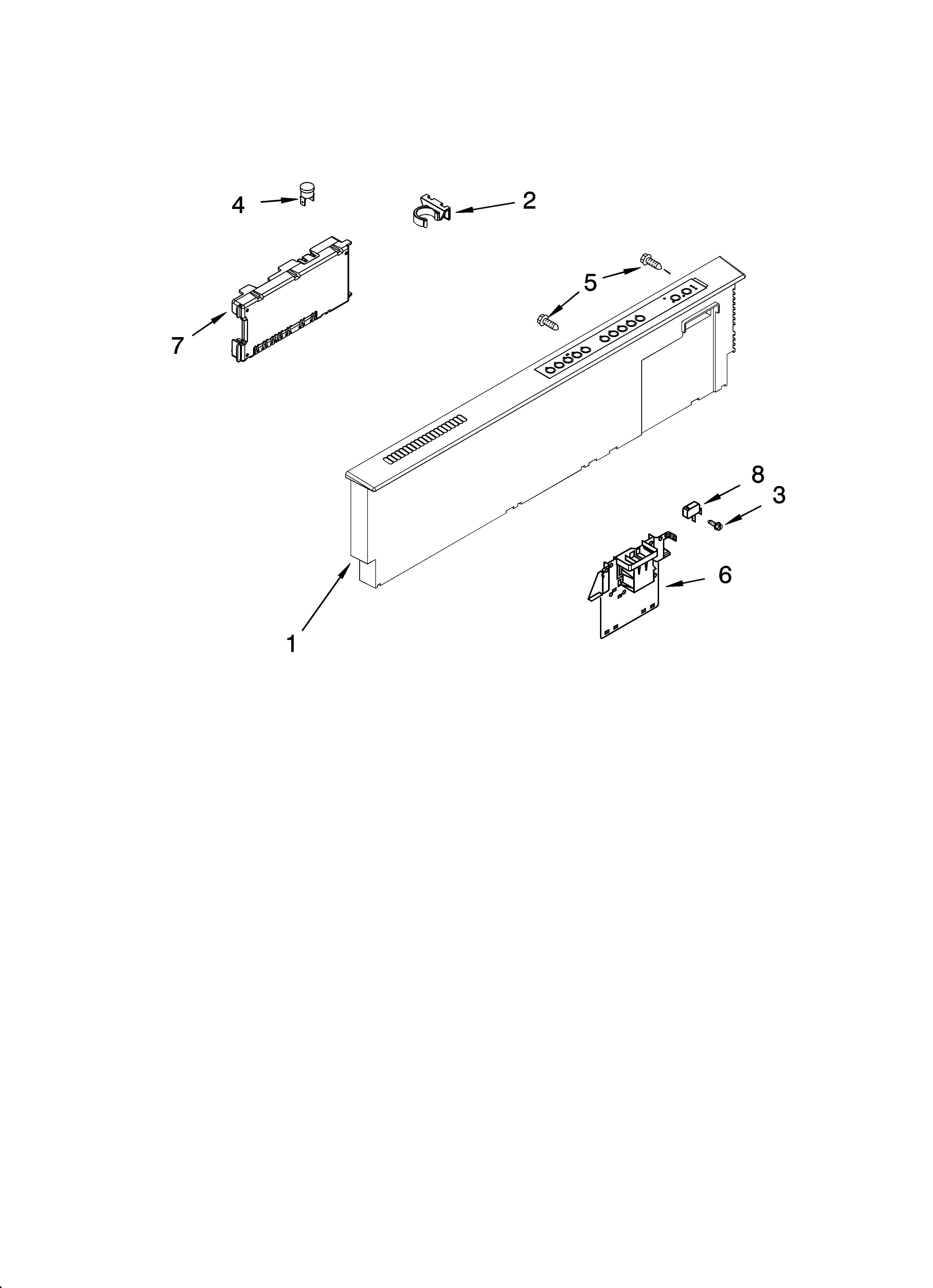 KitchenAid KUDU02FRWH4 control panel parts diagram