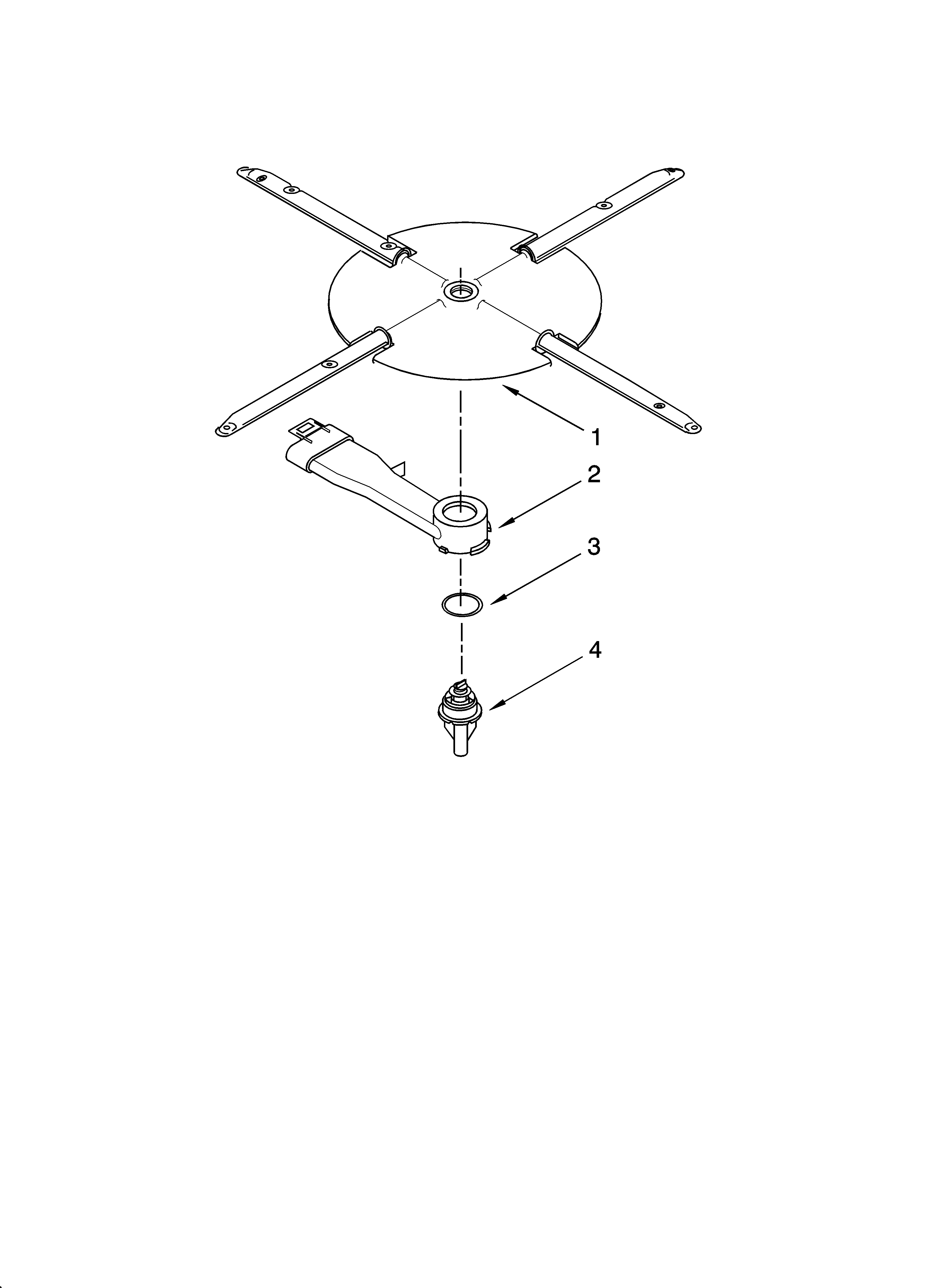 KitchenAid KUDU02FRWH4 lower washarm and strainer parts diagram