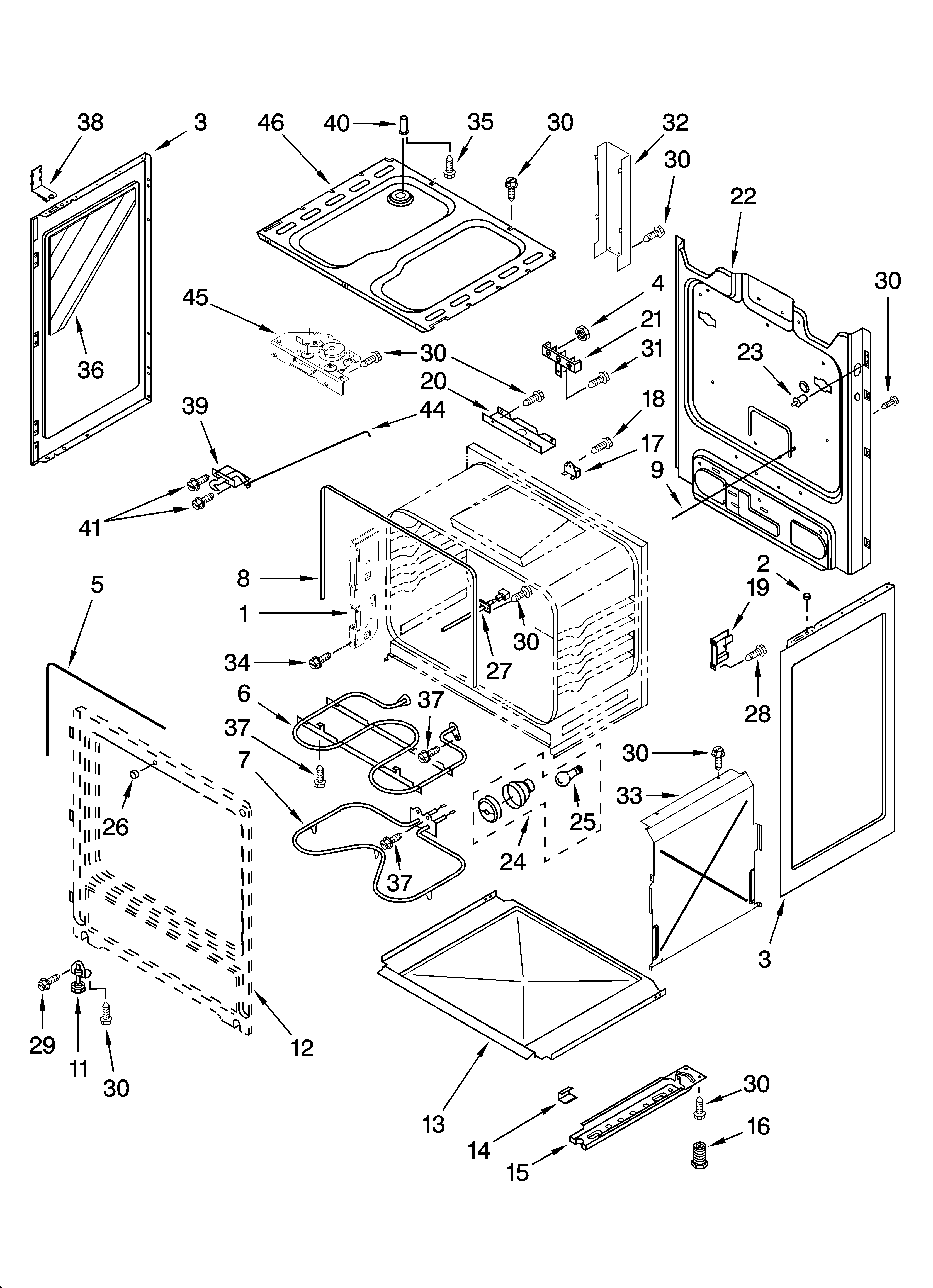 Whirlpool RF260BXSW1 chassis parts diagram