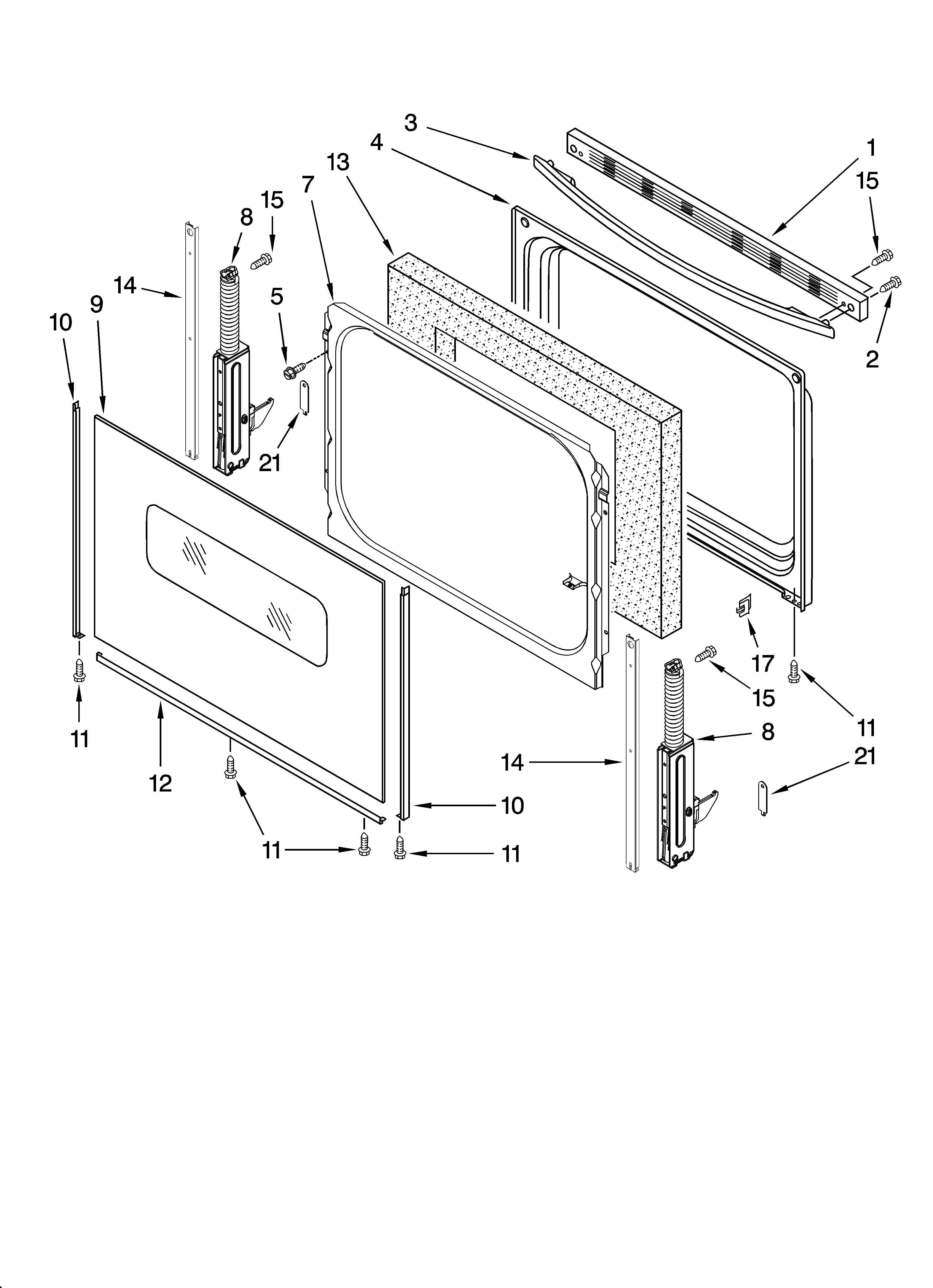 Whirlpool RF260BXSW1 door parts, optional parts (not included) diagram