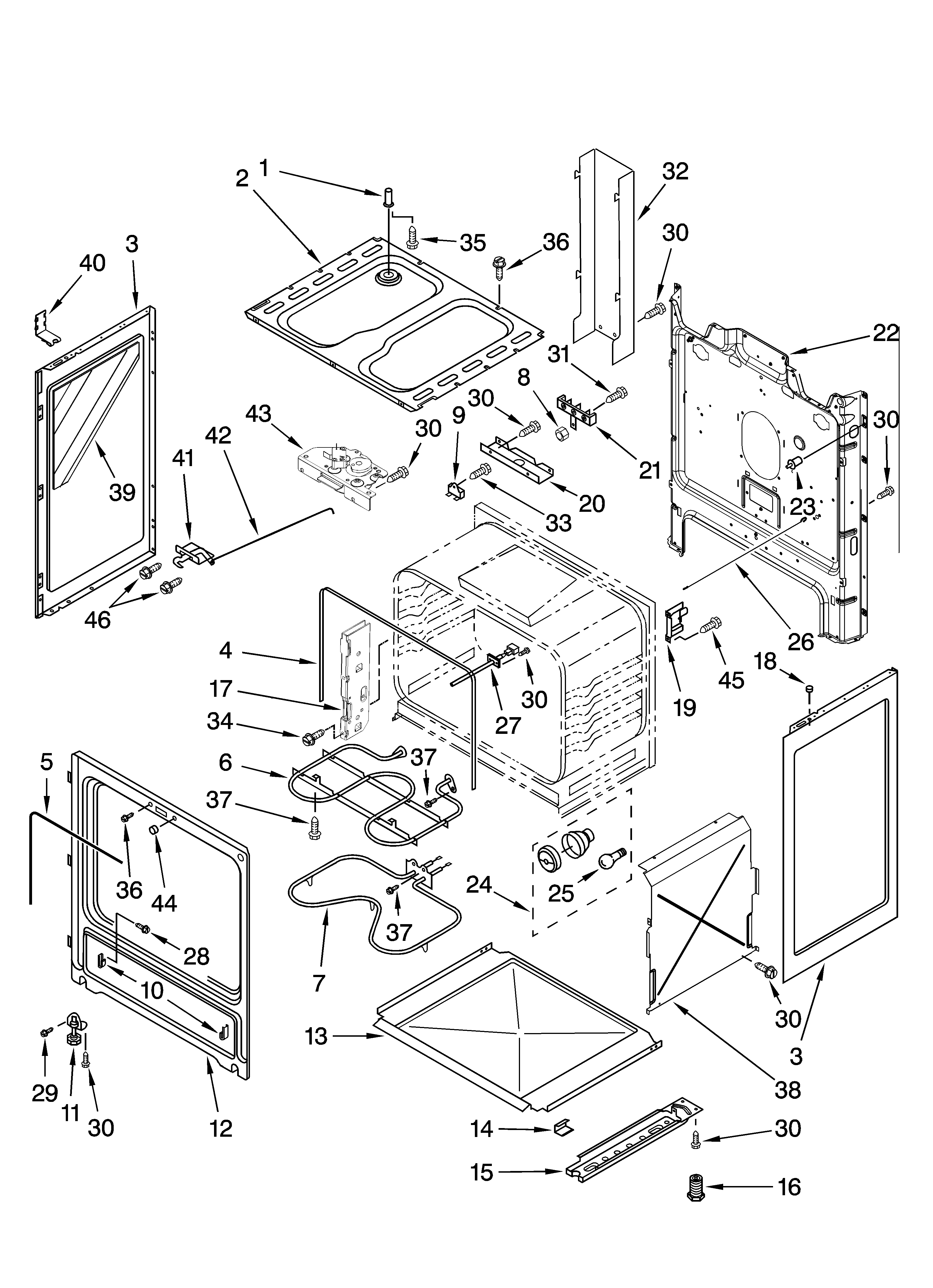 Whirlpool RF264LXST1 chassis parts diagram