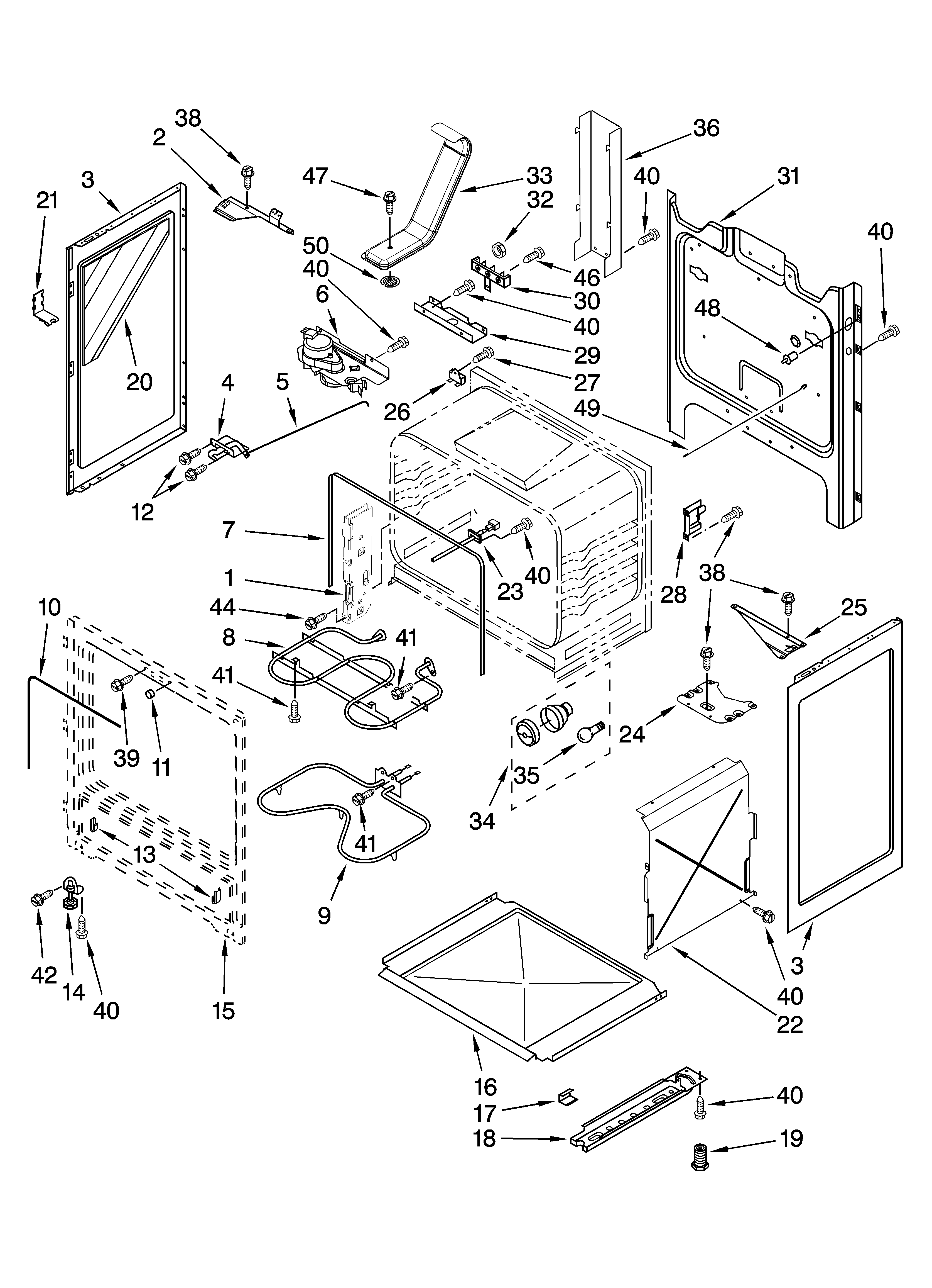 Whirlpool RF362LXSQ1 chassis parts diagram
