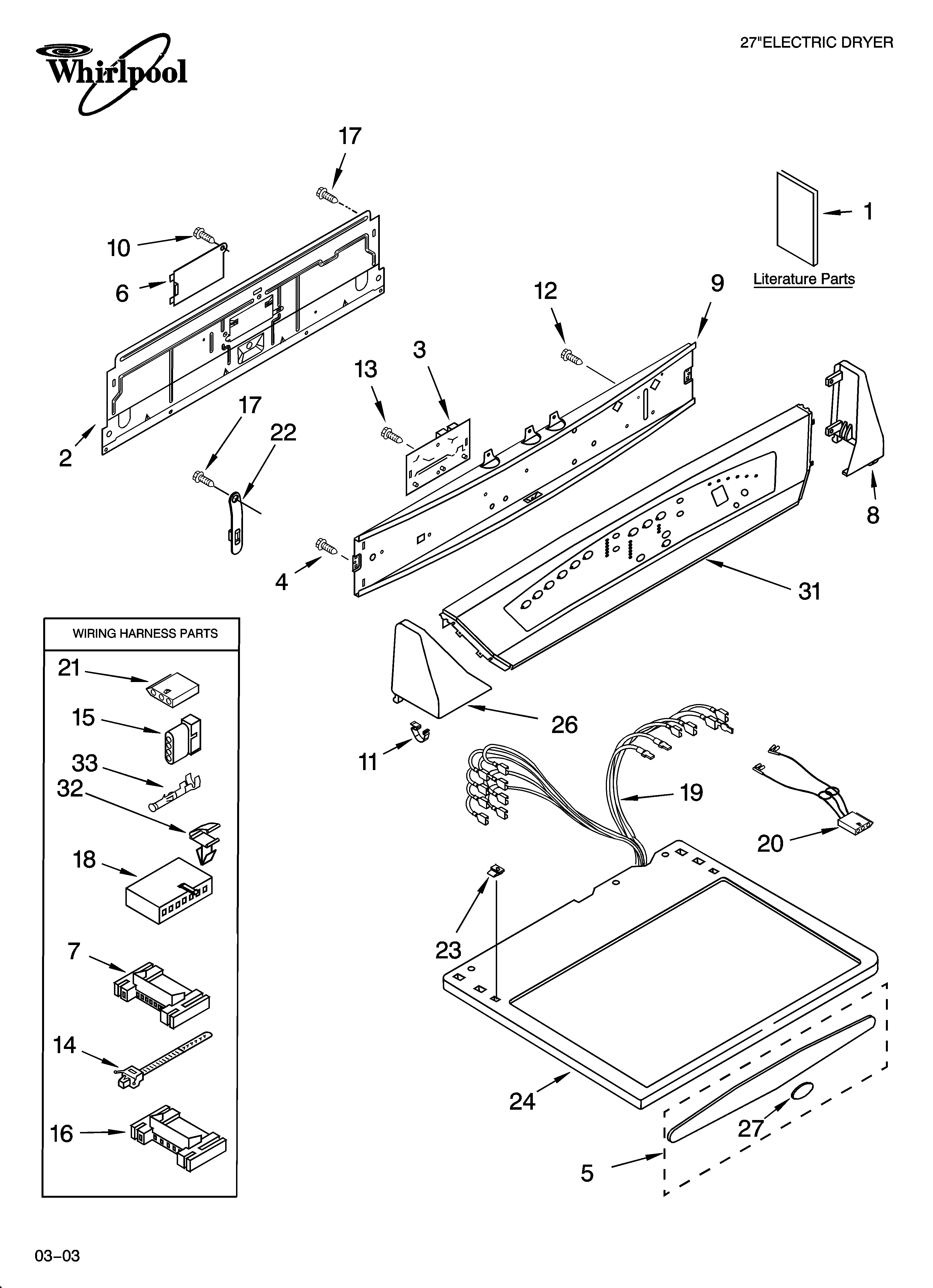 Whirlpool YGEW9868KQ2 top and console parts diagram