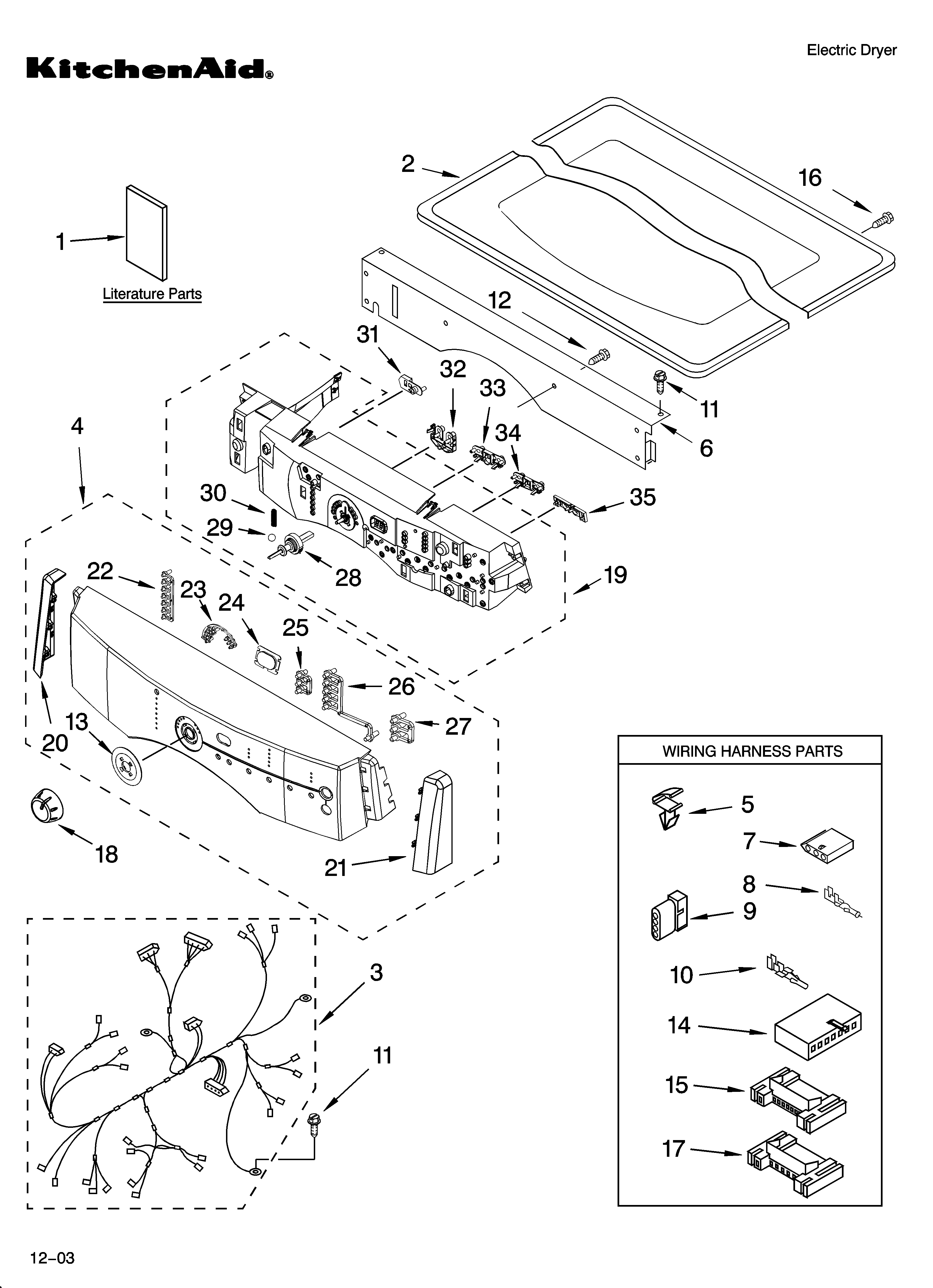 KitchenAid YKEHS01PMT0 top and console parts diagram