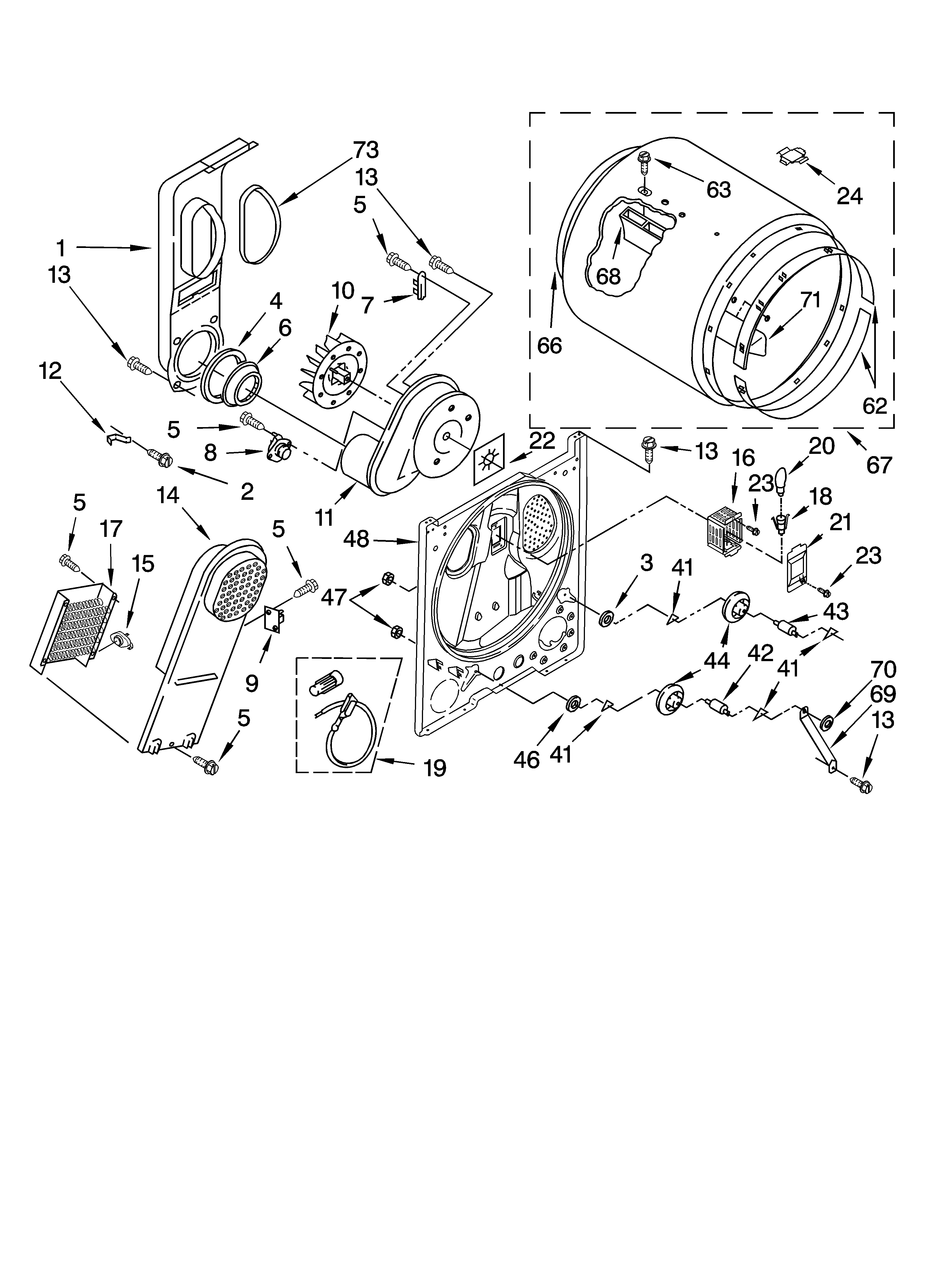 Whirlpool YLEQ5000KQ0 bulkhead parts diagram