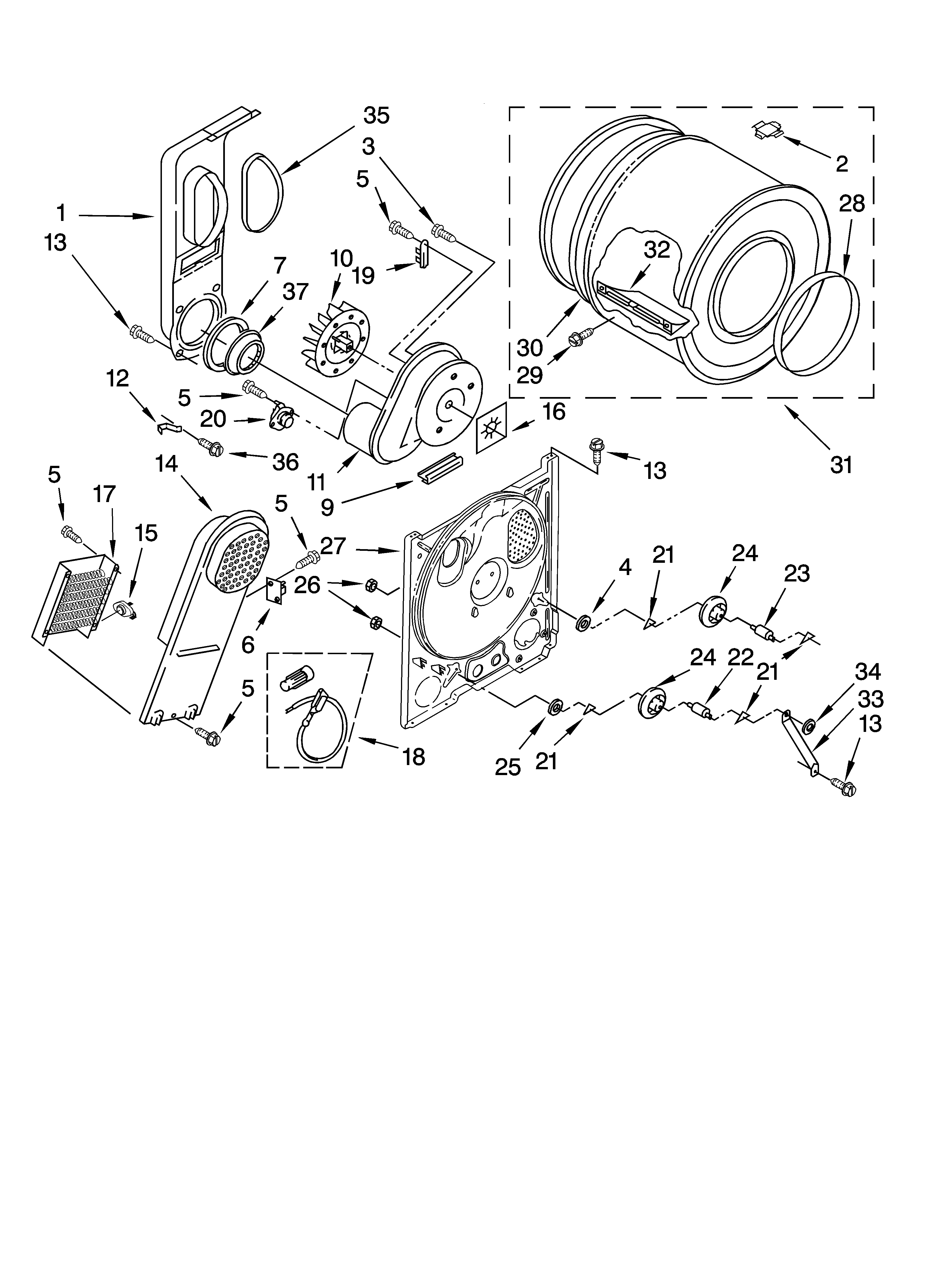 Whirlpool YLER4634PQ0 bulkhead parts diagram