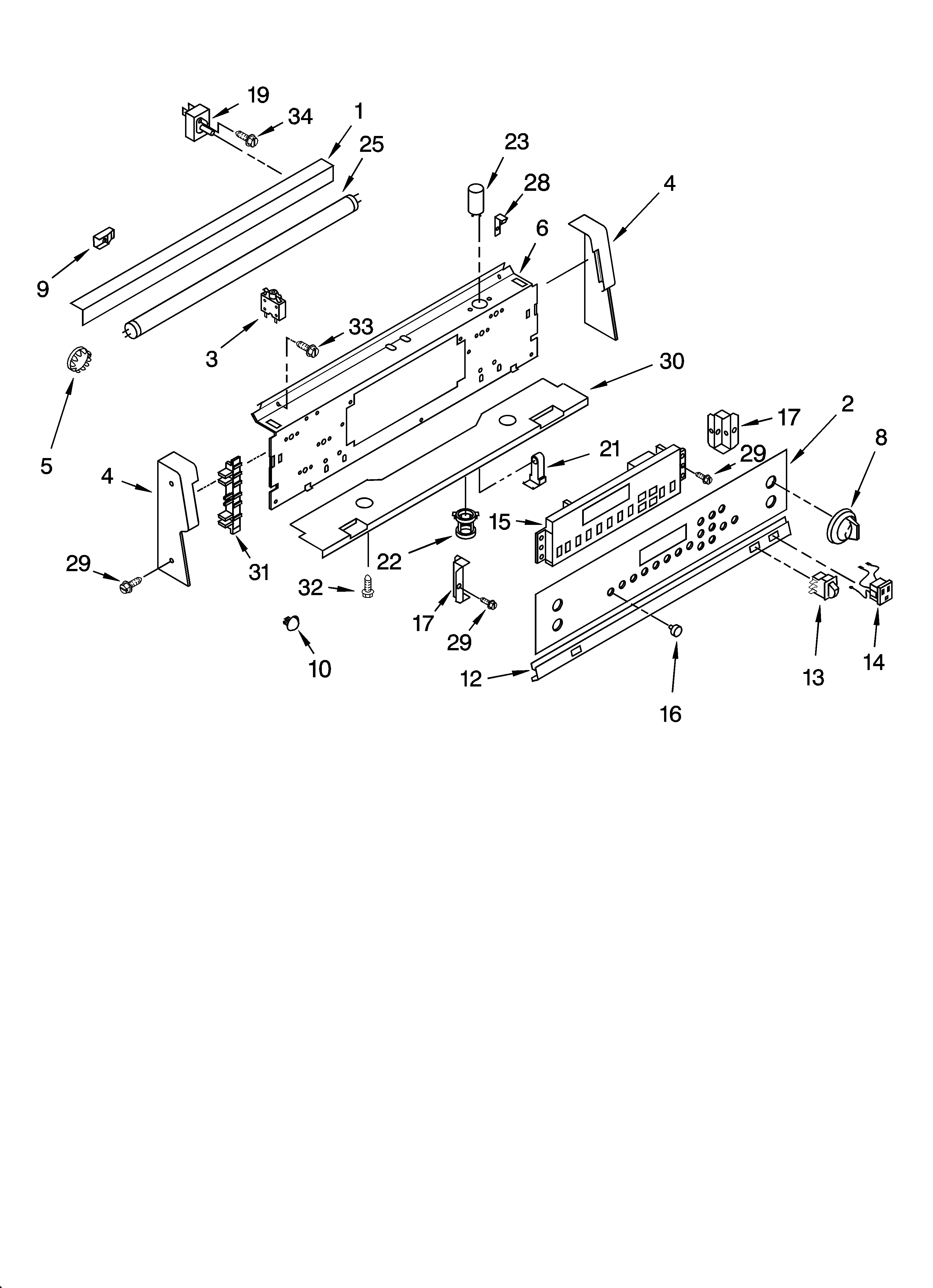 Whirlpool GJP84801 control panel parts diagram