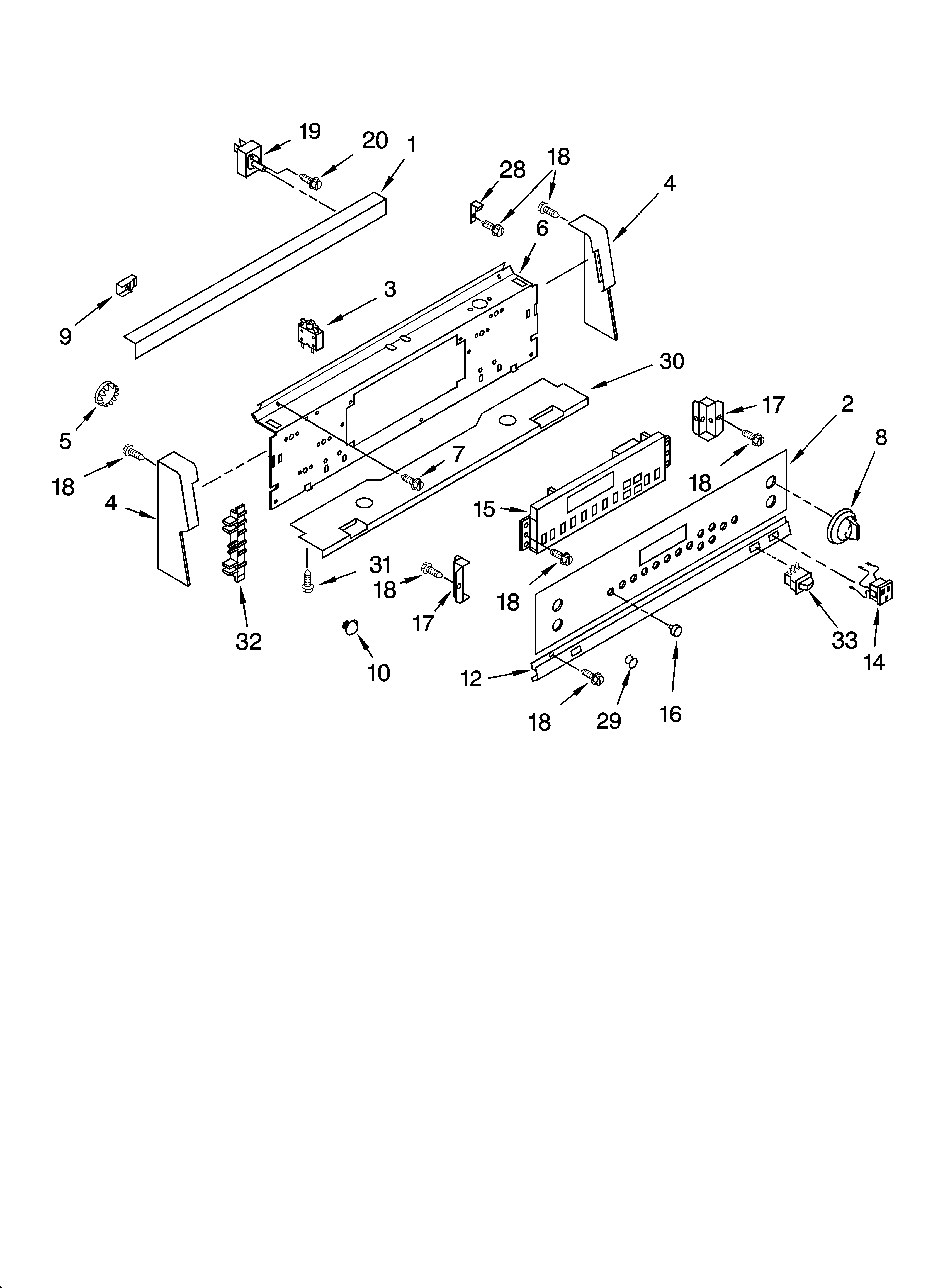 Whirlpool GJSP84901 control panel parts diagram