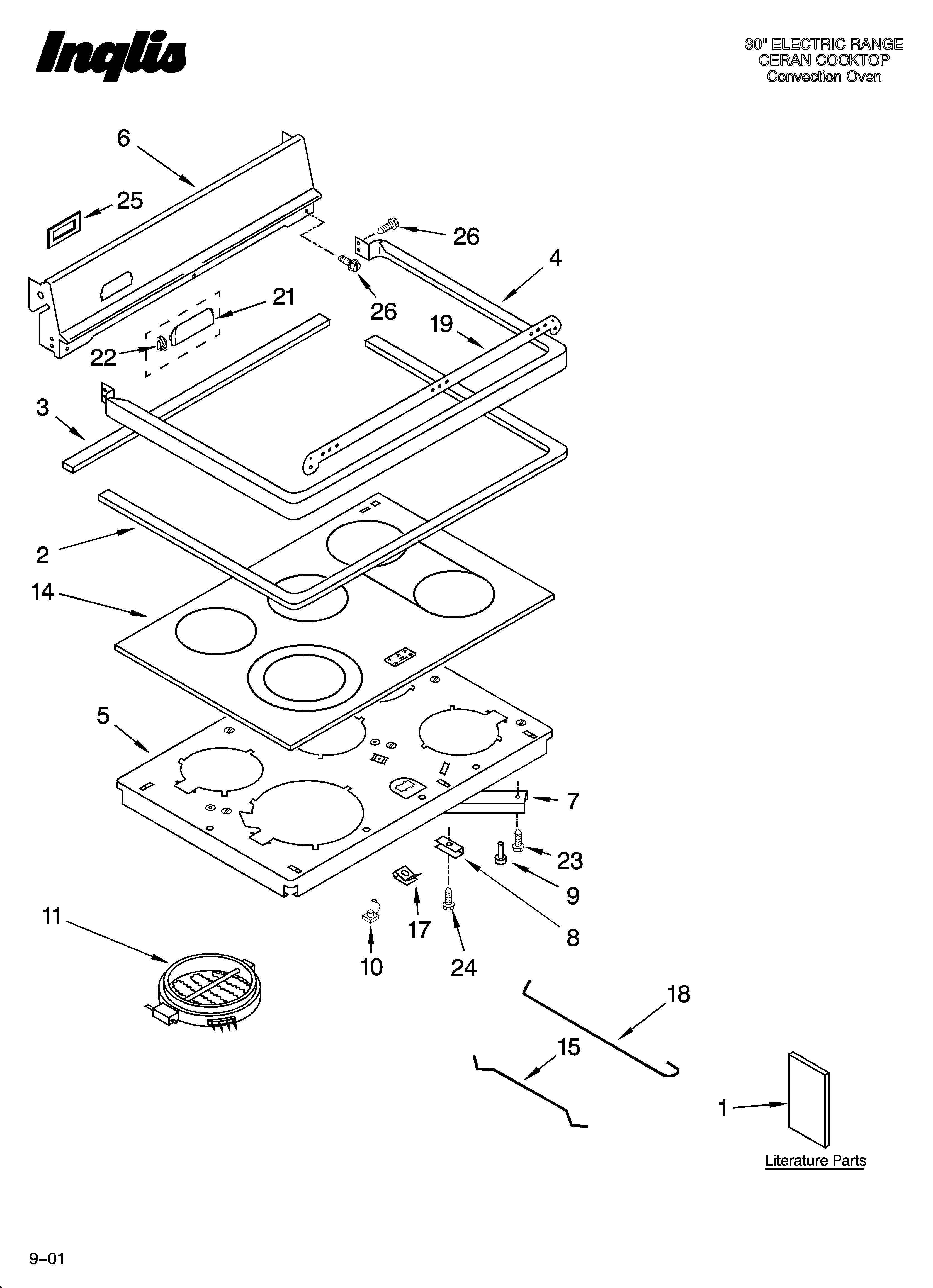Inglis IJP89801 cooktop parts diagram