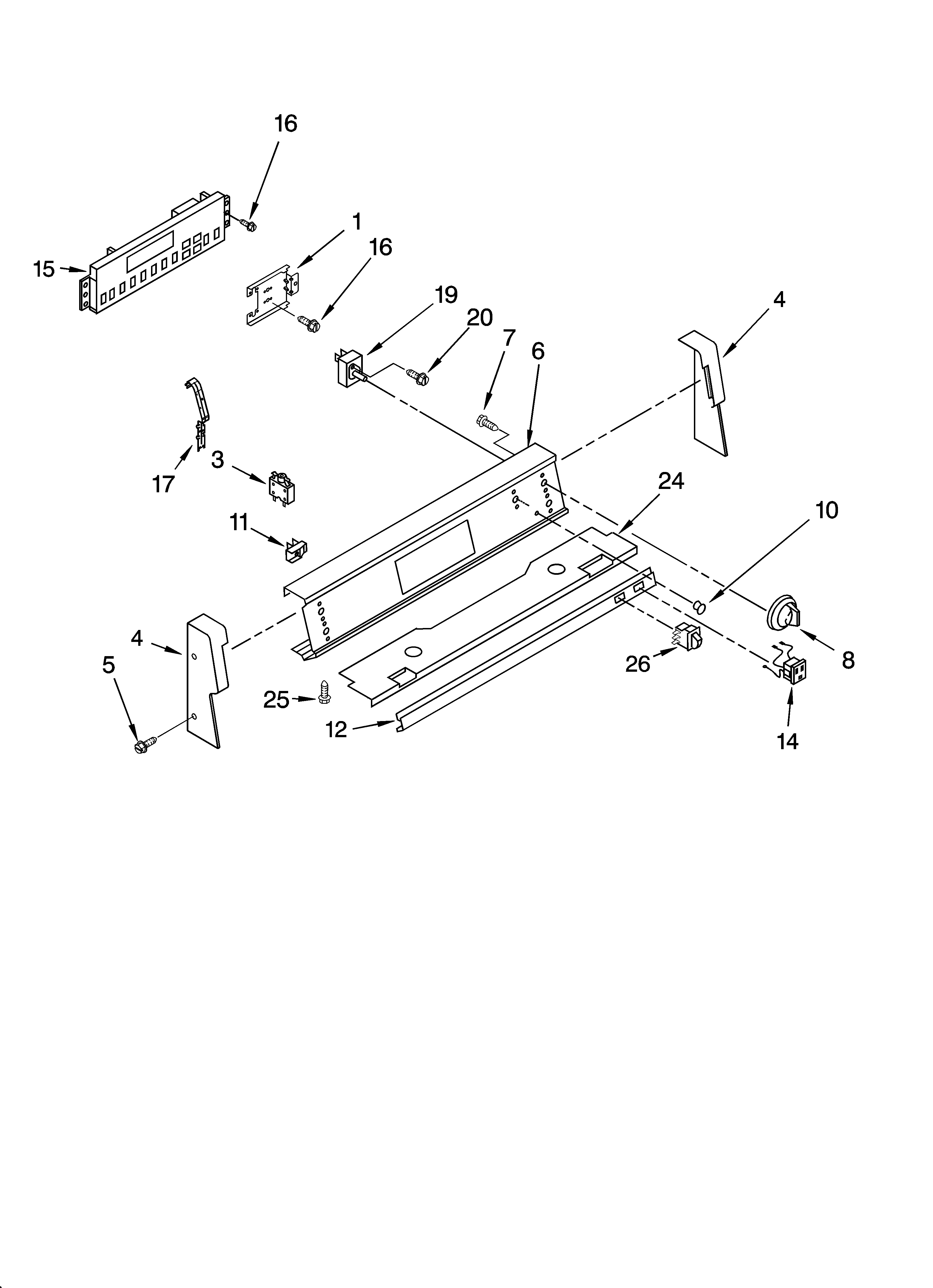 Inglis IJP89801 control panel parts diagram