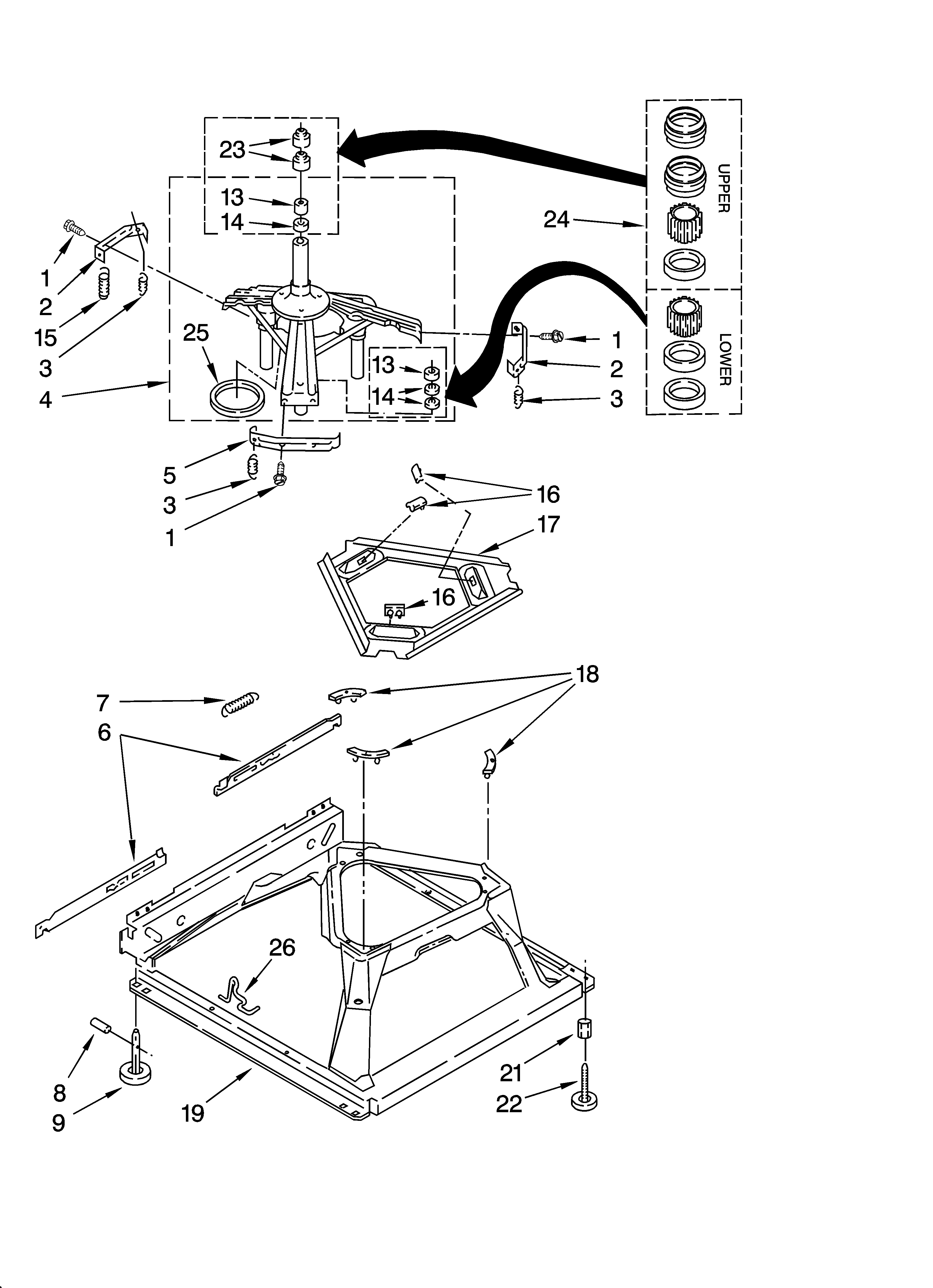 Inglis IP42002 machine base parts diagram