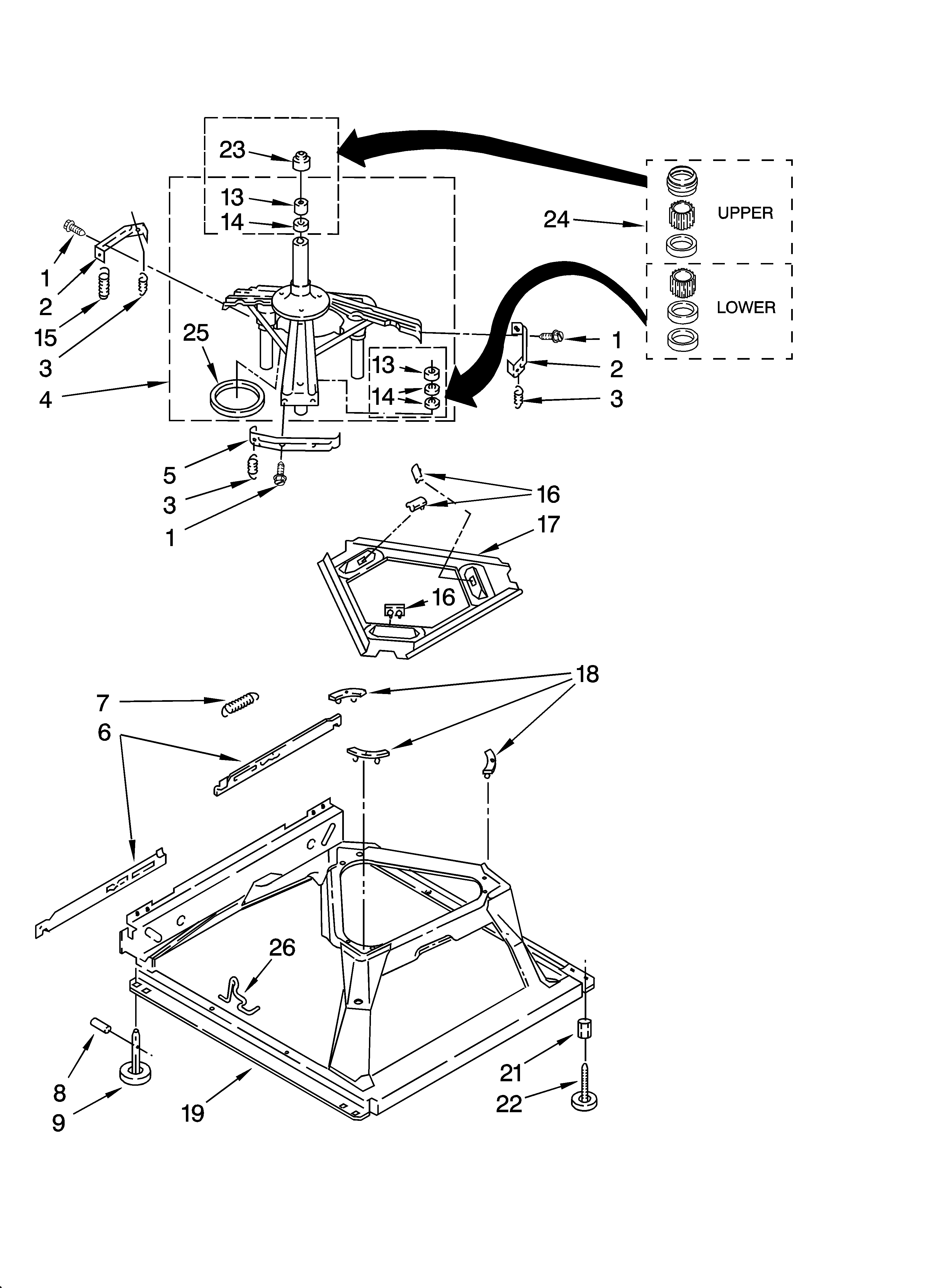 Inglis IP42003 machine base parts diagram
