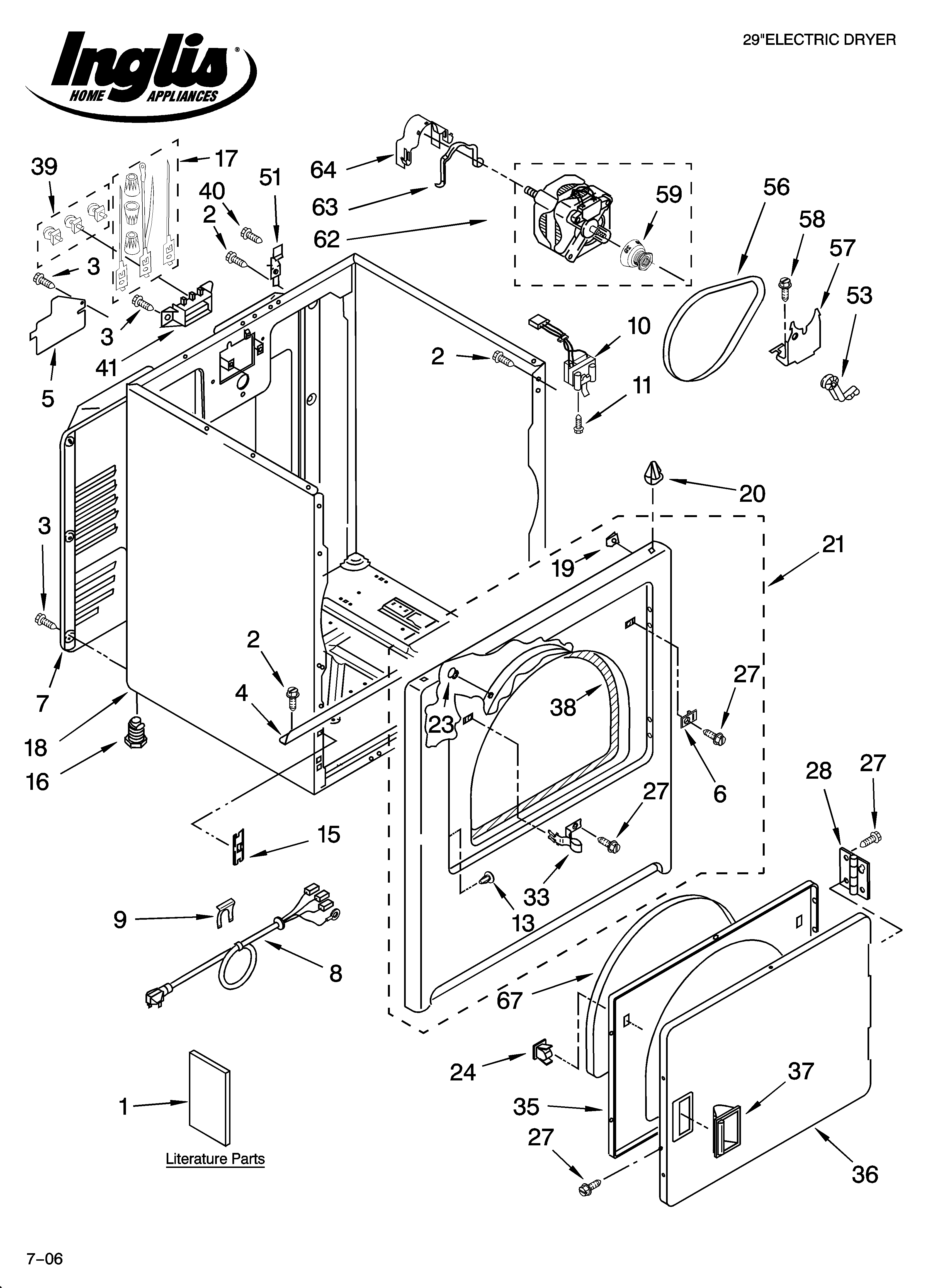 Inglis IS84000 cabinet parts diagram