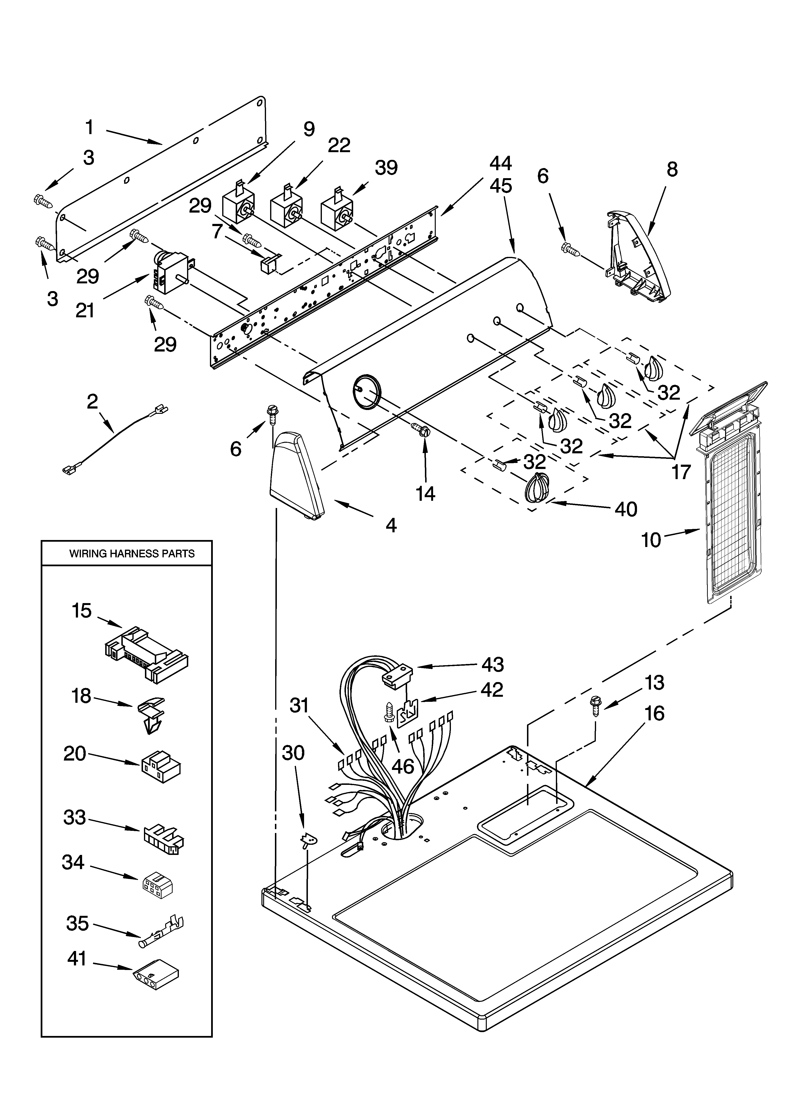 Inglis IS84000 top and console parts diagram
