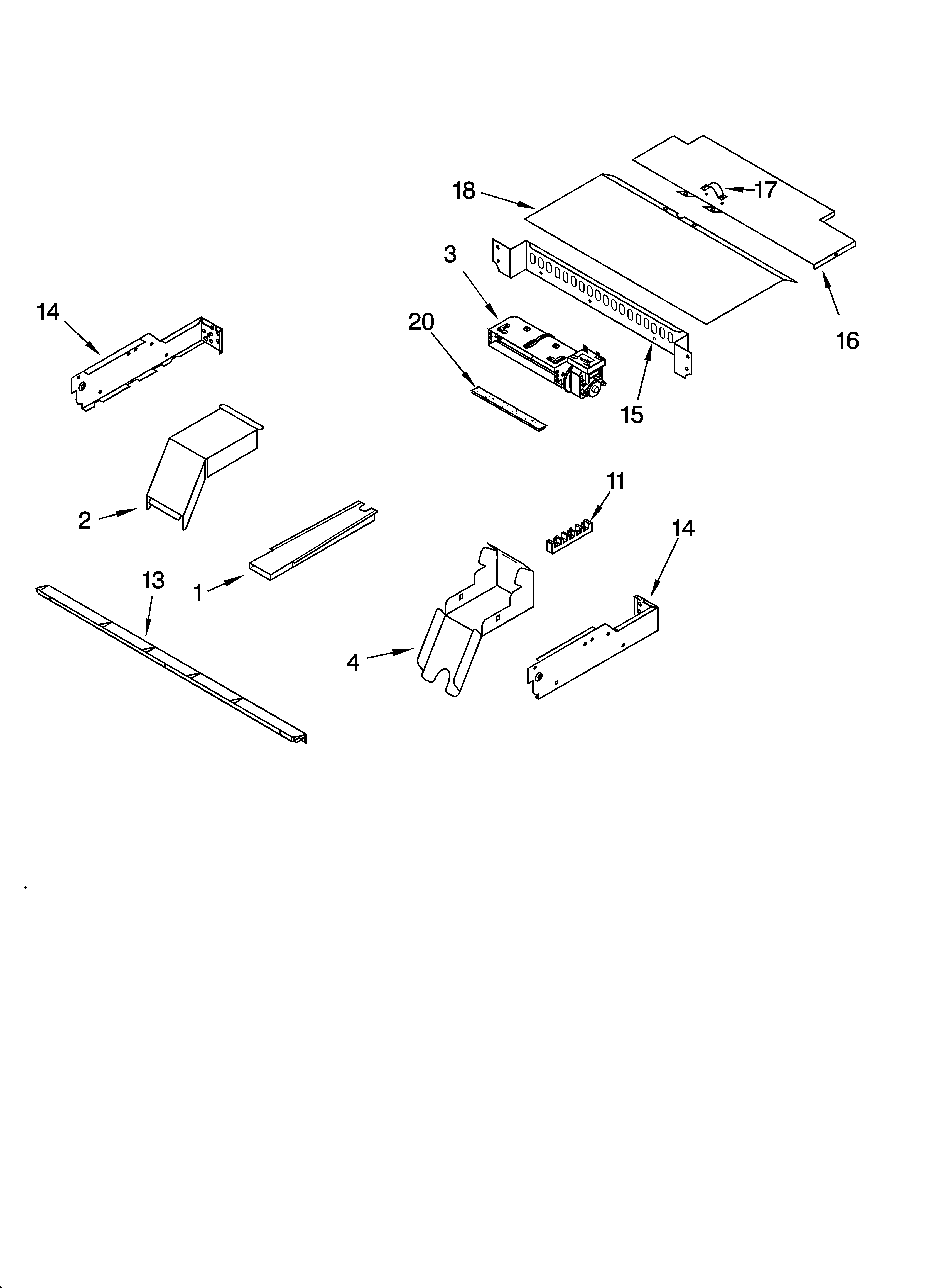 Whirlpool YGBS277PDB5 top venting parts, optional parts diagram