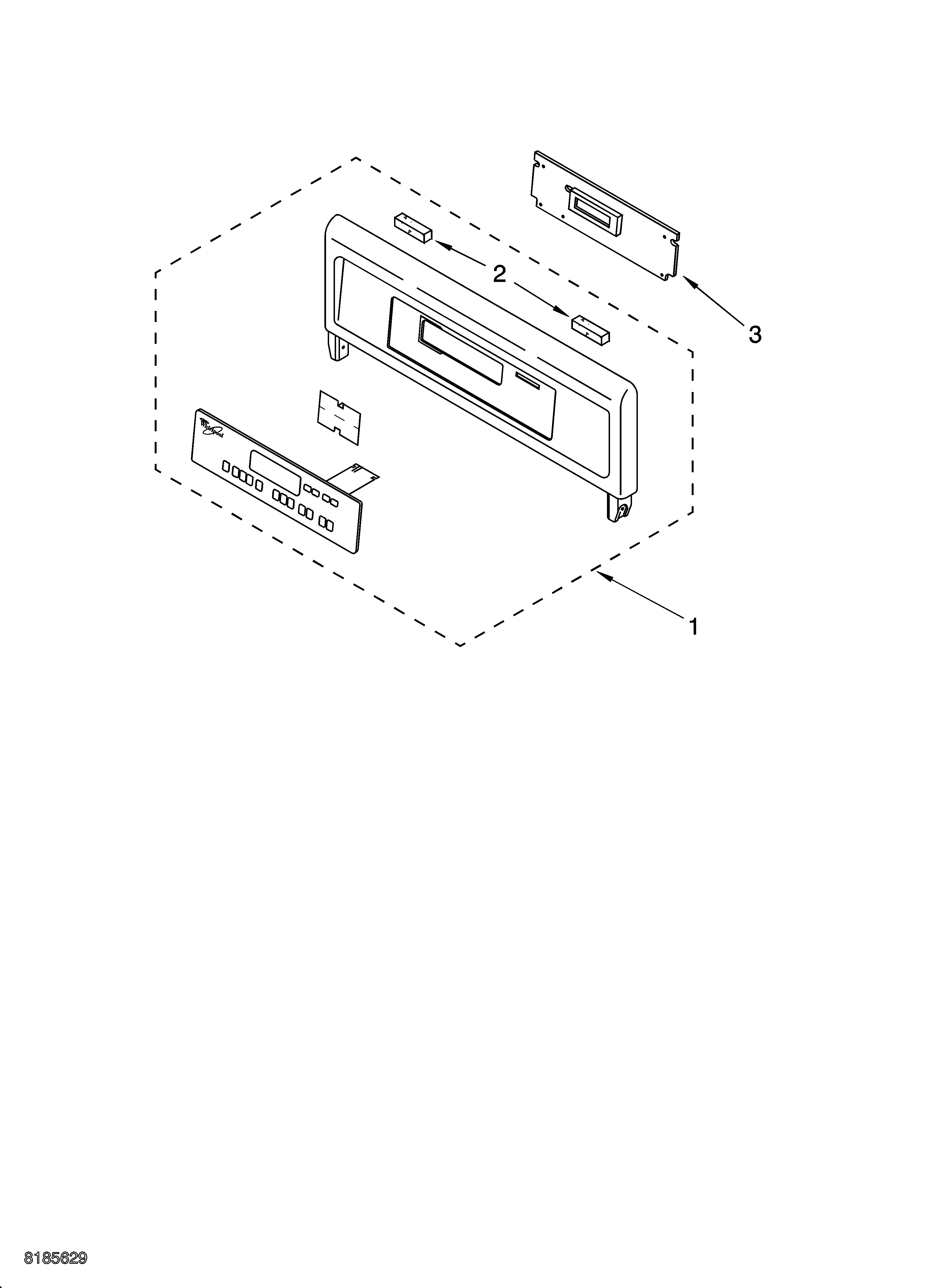 Whirlpool YGBS307PDB5 control panel parts diagram